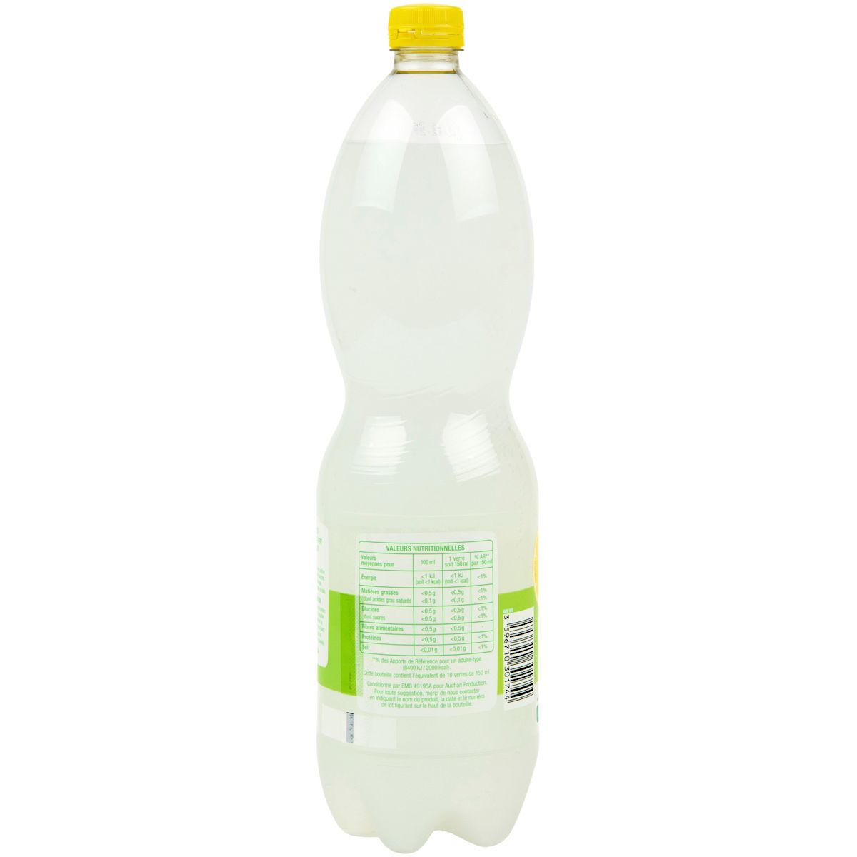 AUCHAN Boisson pétillante saveur citron et citron vert 1,5l