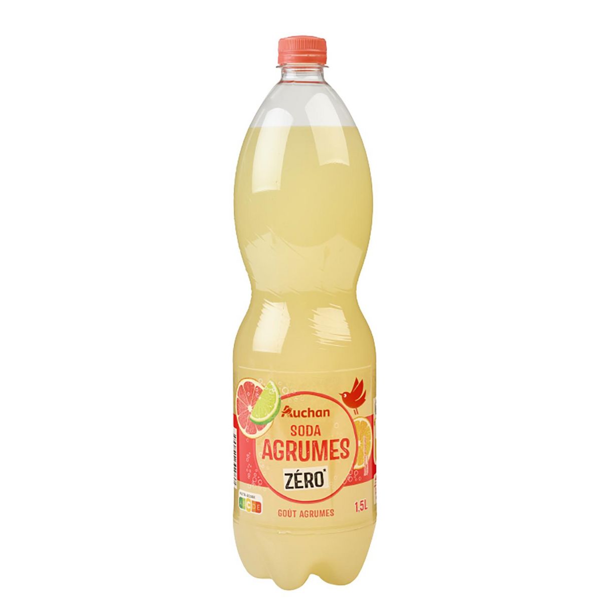 AUCHAN Boisson pétillante zéro saveur agrumes 1,5l