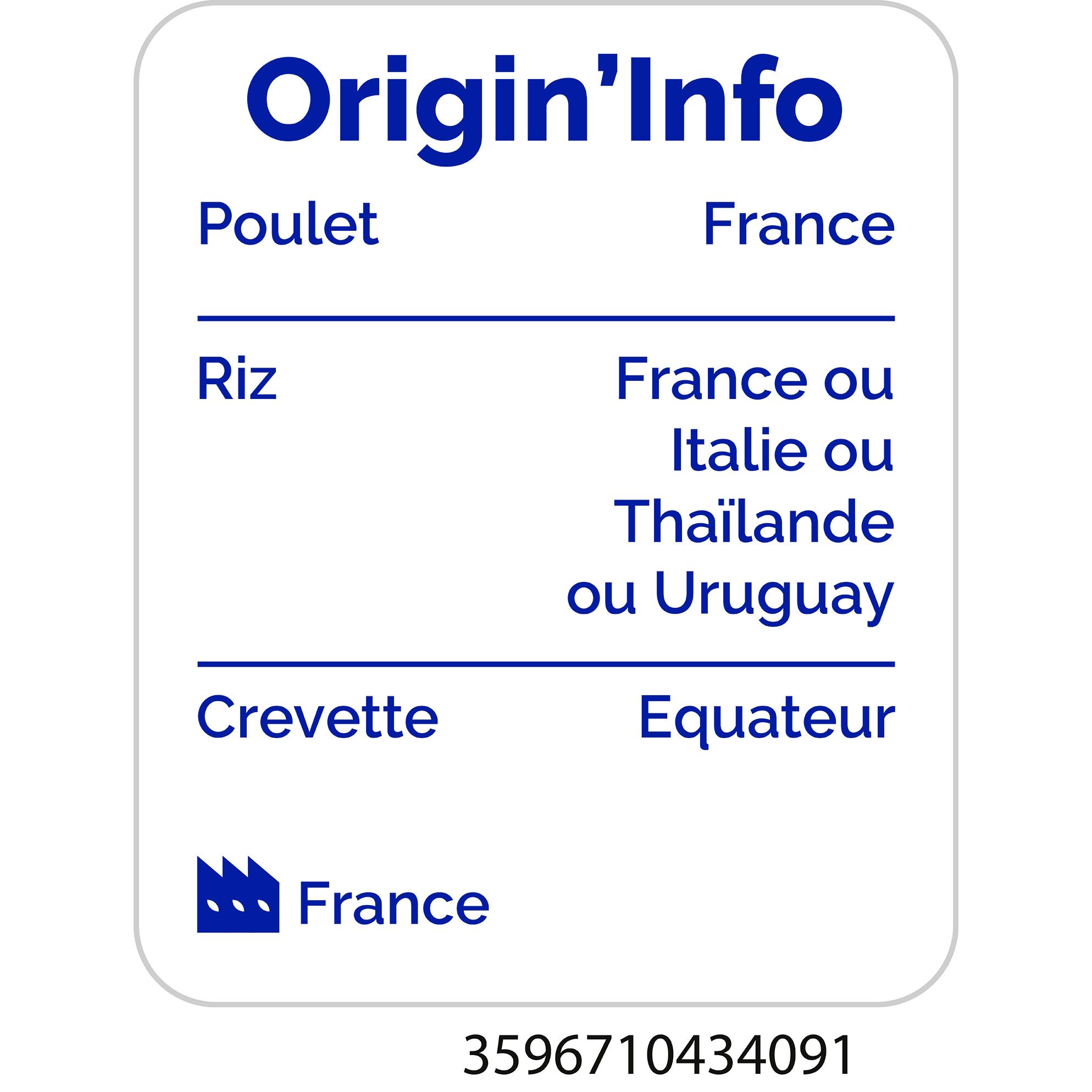 Voir la diapositive 2 : AUCHAN Paëlla au poulet et fruits de mer 1 part 400g