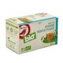 Voir la diapositive 2 : AUCHAN BIO Infusion au thé vert verveine et menthe poivrée 20 sachets 30g