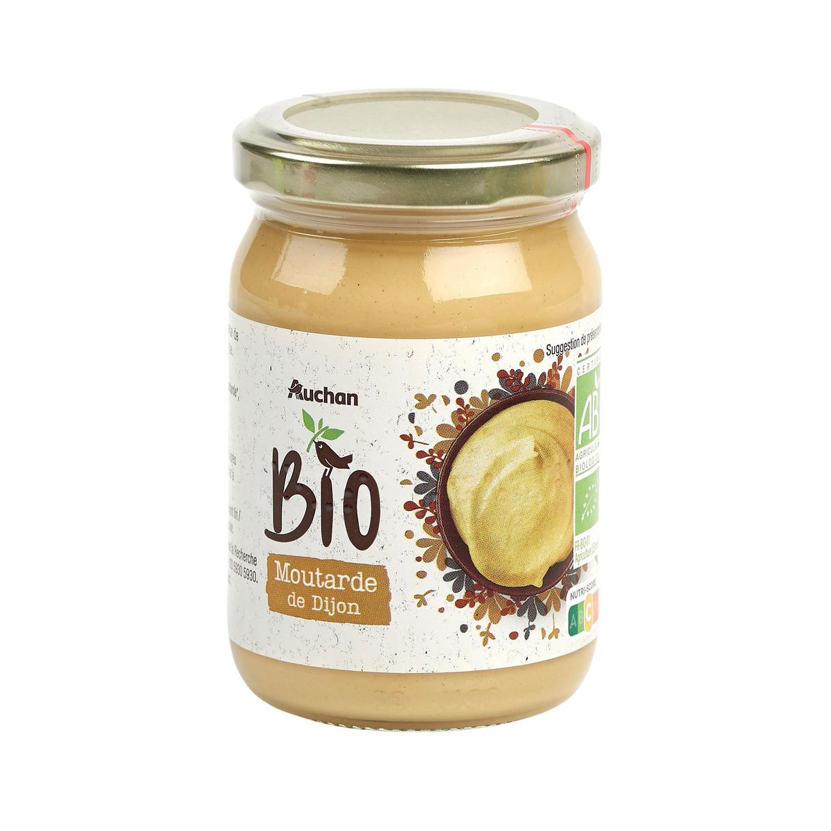 AUCHAN BIO Moutarde de Dijon en bocal 200g