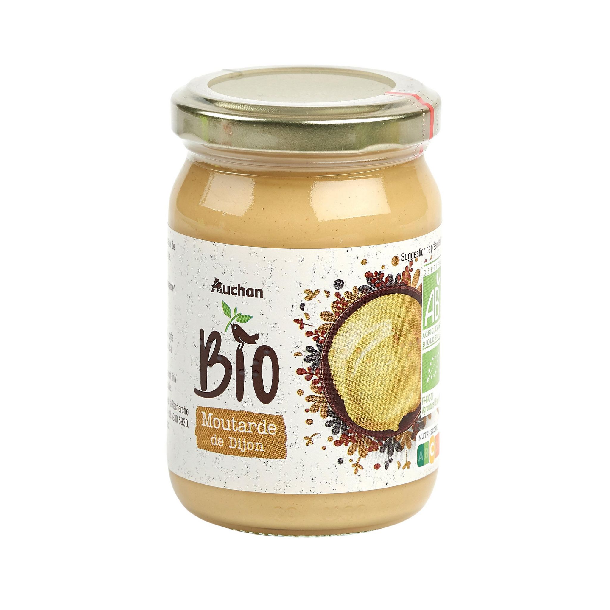 Voir la diapositive 2 : AUCHAN BIO Moutarde de Dijon en bocal 200g