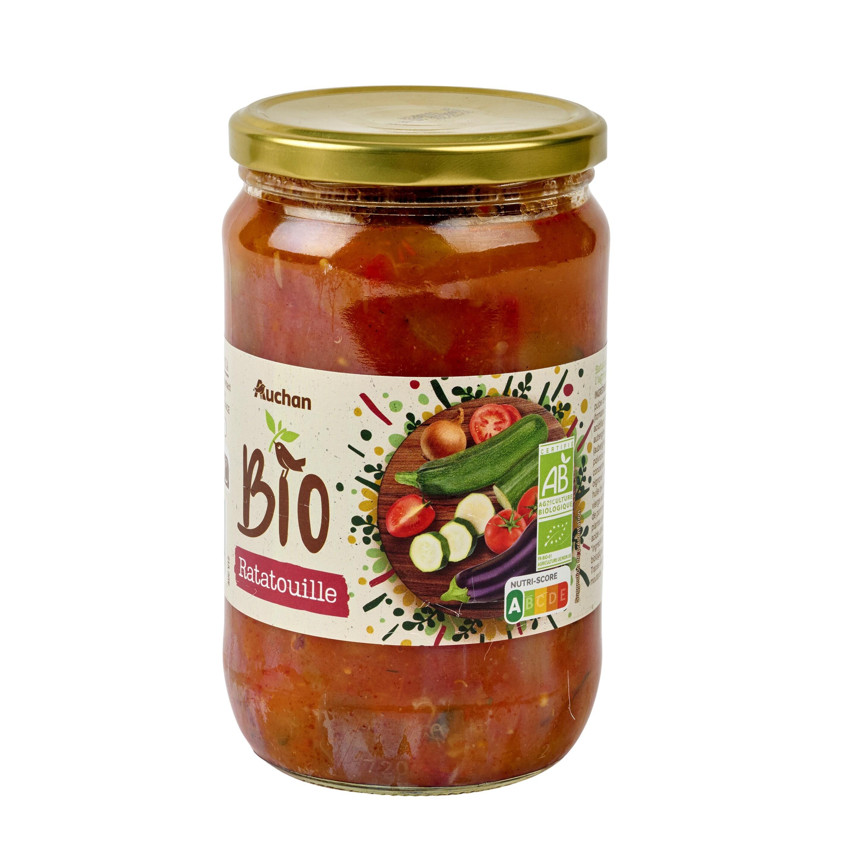 Voir la diapositive 2 : AUCHAN BIO Ratatouille en bocal 650g