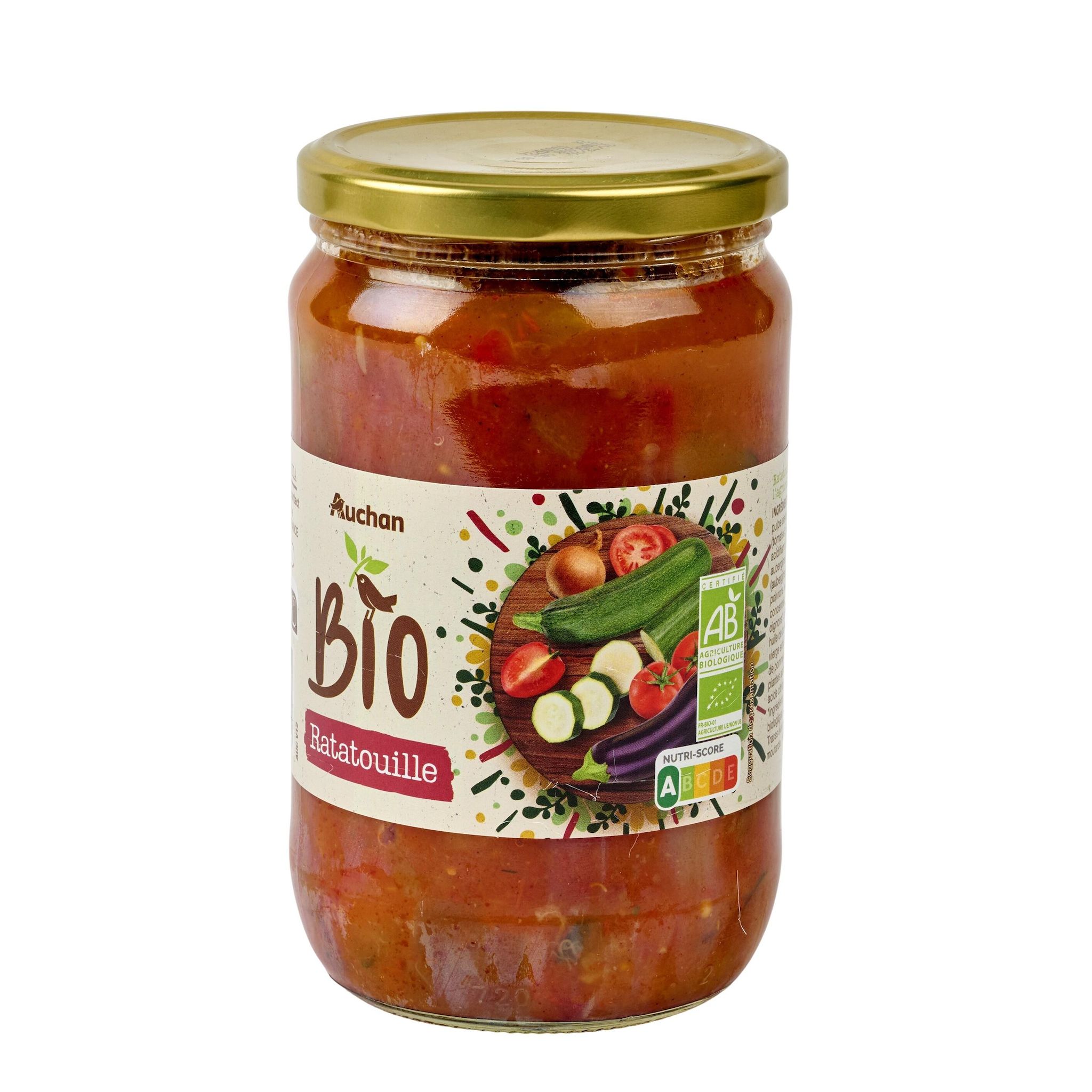 Voir la diapositive 4 : AUCHAN BIO Ratatouille en bocal 650g