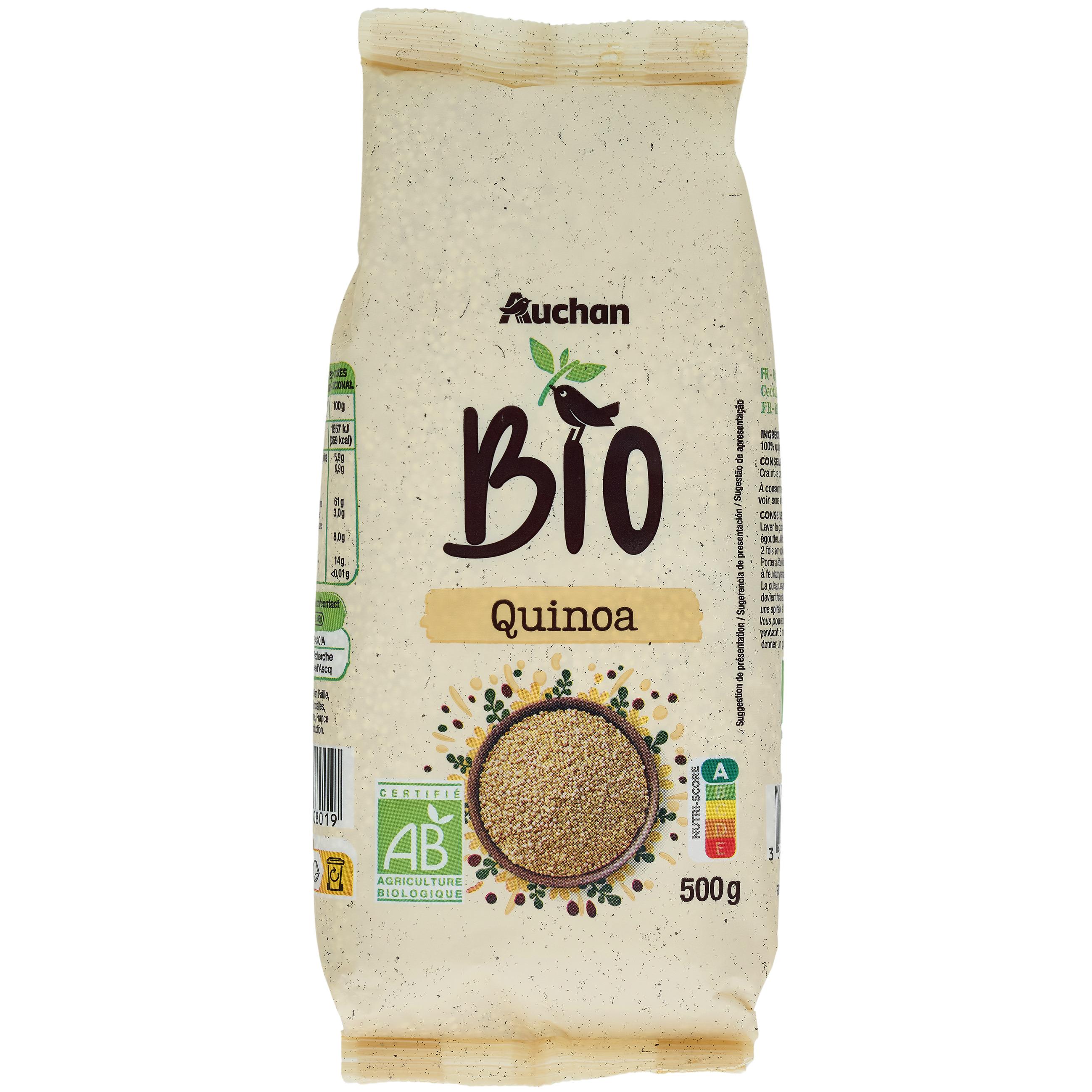 Voir la diapositive 2 : AUCHAN BIO Quinoa 500g