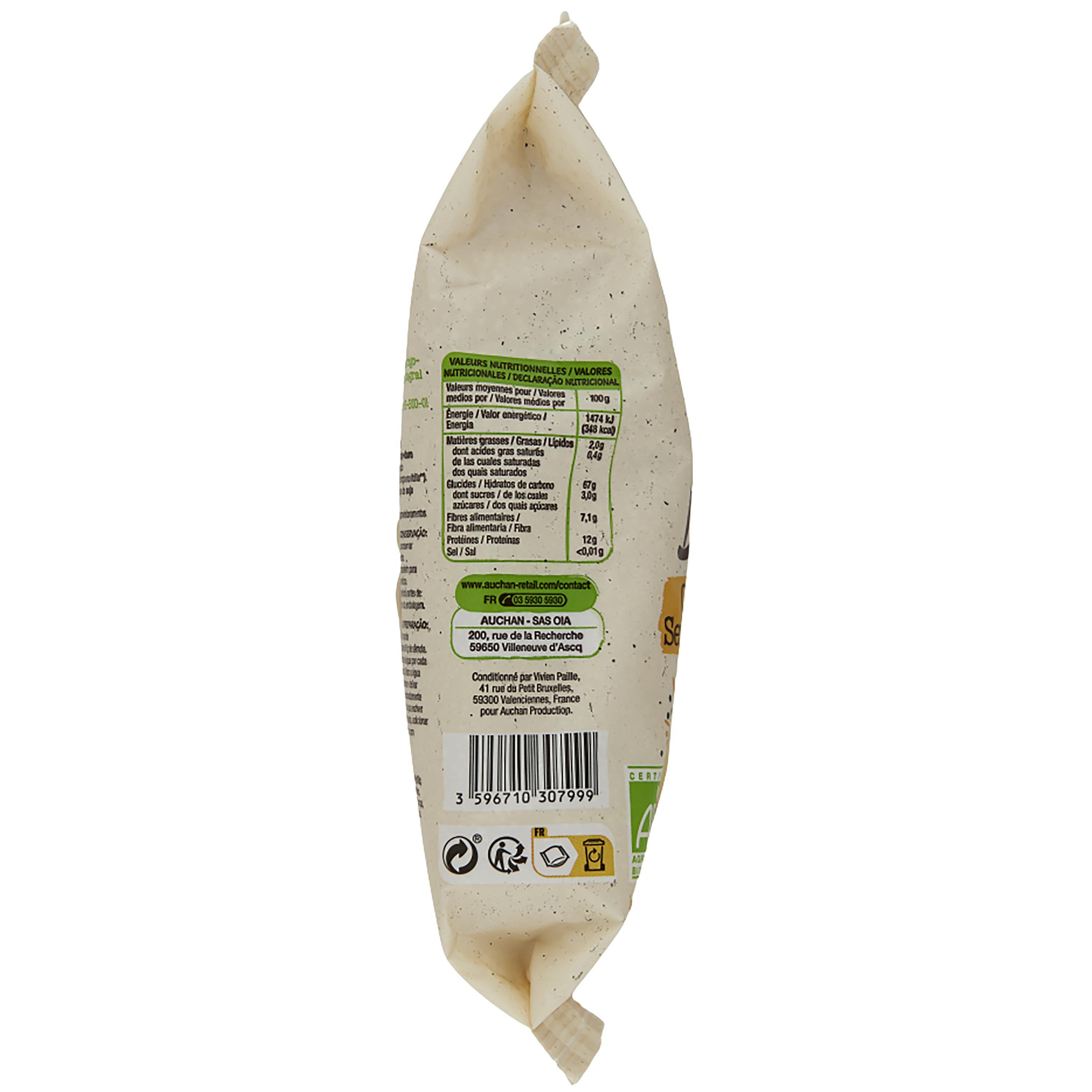Voir la diapositive 2 : AUCHAN BIO Couscous semi-complet bio 500g