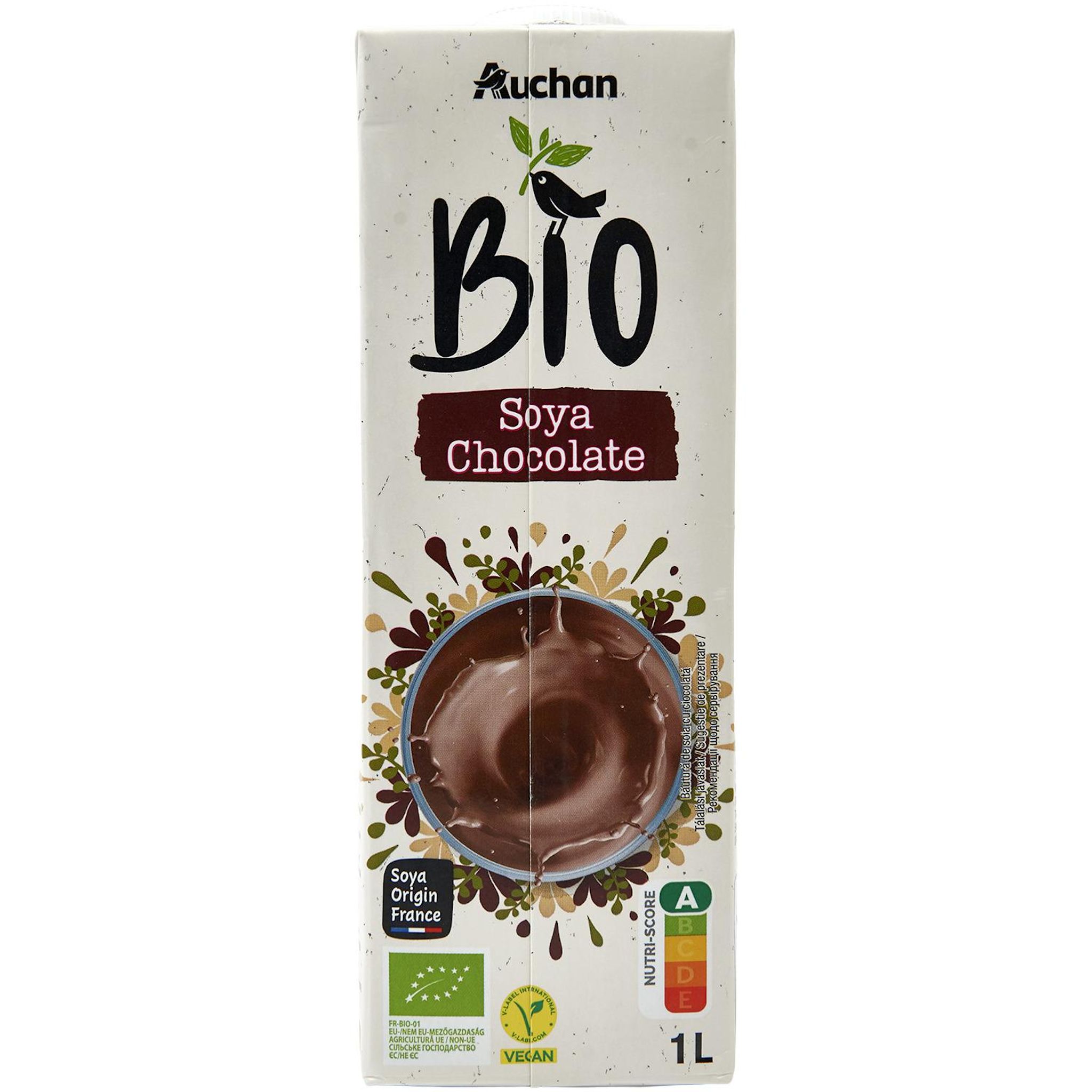 Voir la diapositive 2 : AUCHAN BIO Boisson au soja saveur chocolat 1l