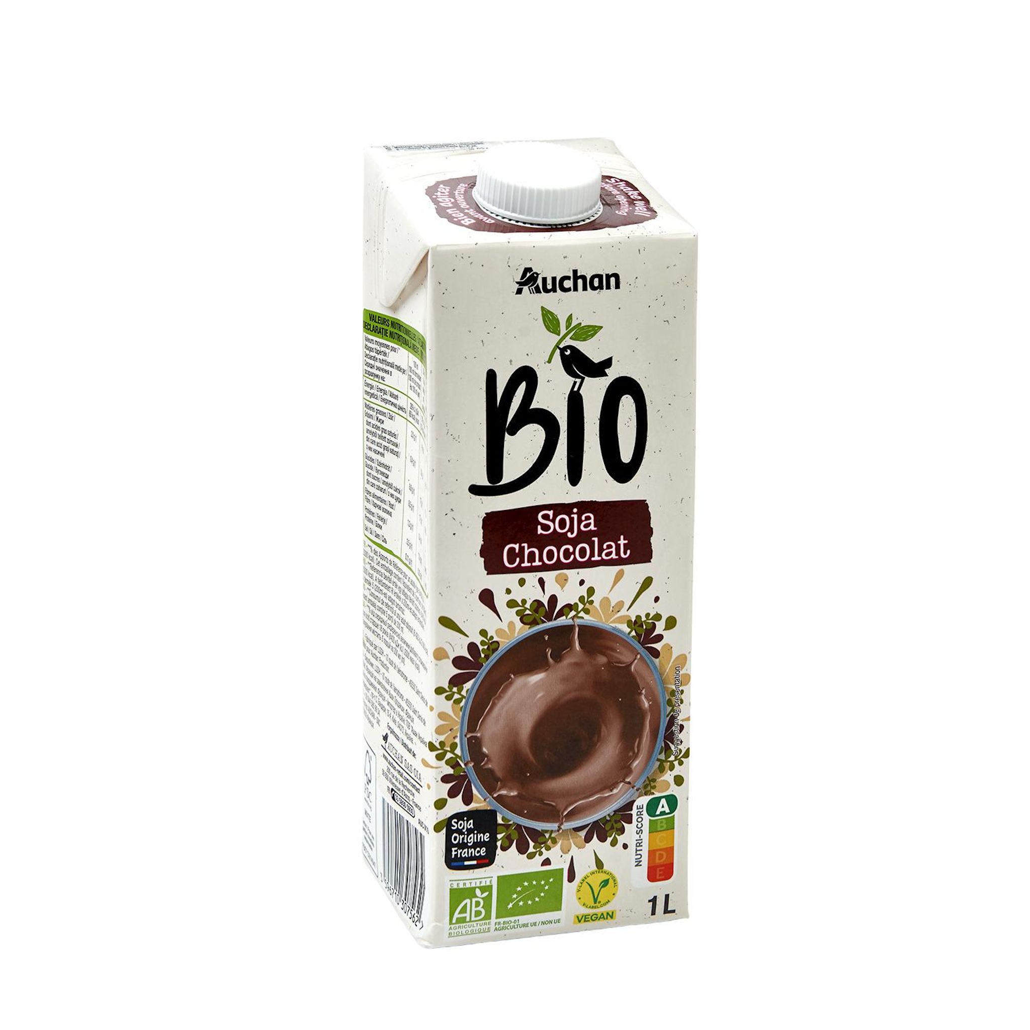 Voir la diapositive 3 : AUCHAN BIO Boisson au soja saveur chocolat 1l