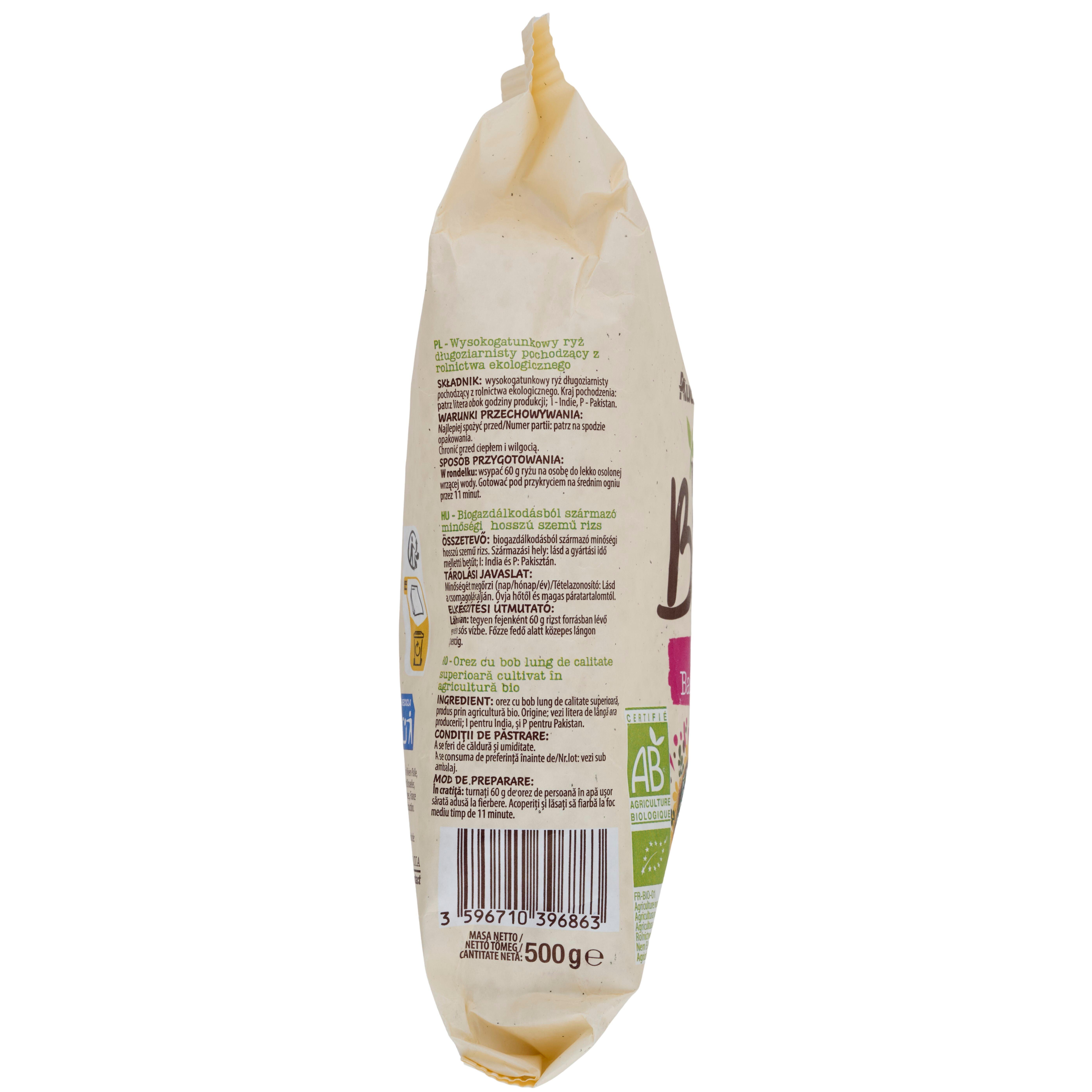 Voir la diapositive 2 : AUCHAN BIO Riz basmati prêt en 11min 500g