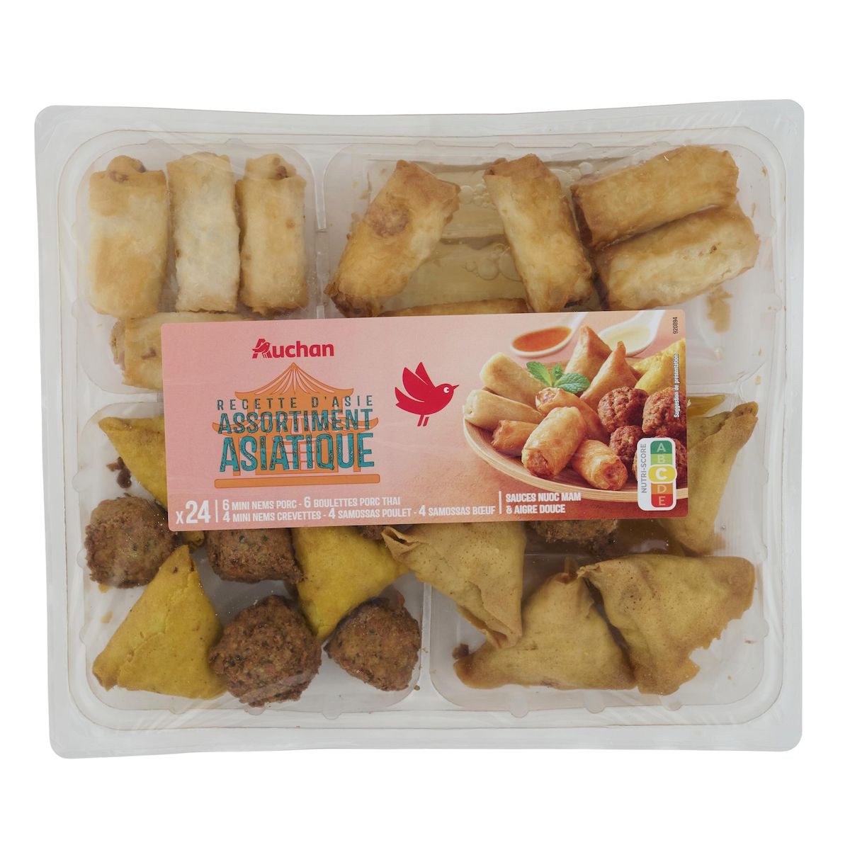 AUCHAN Assortiment asiatique 24 pièces 600g