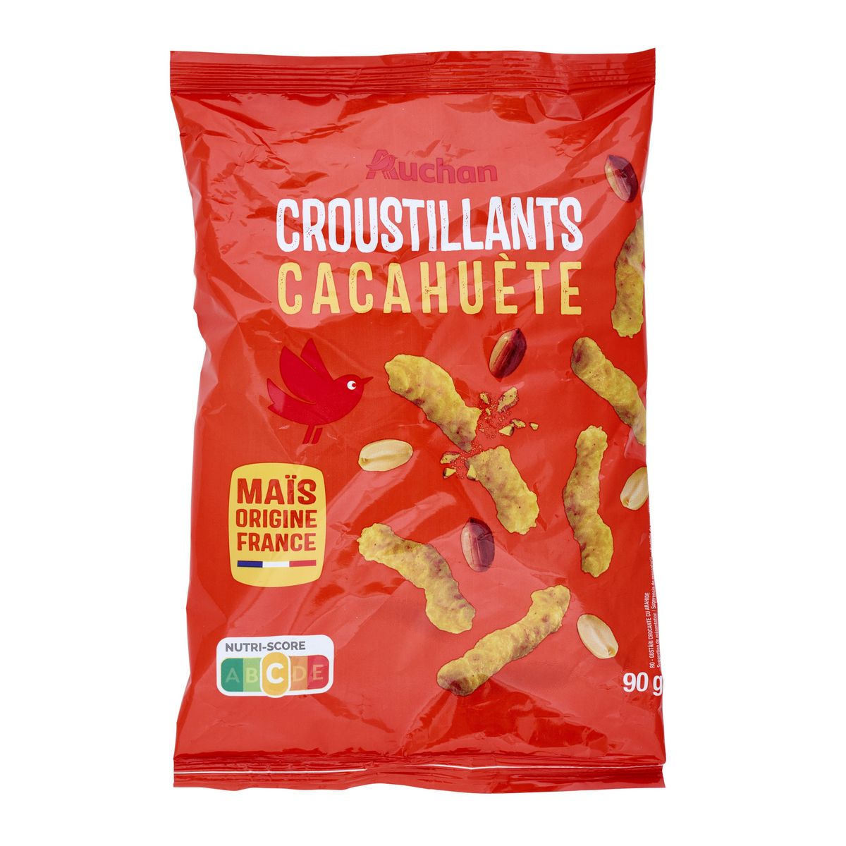 AUCHAN Biscuits soufflés croustillants saveur cacahuète 90g