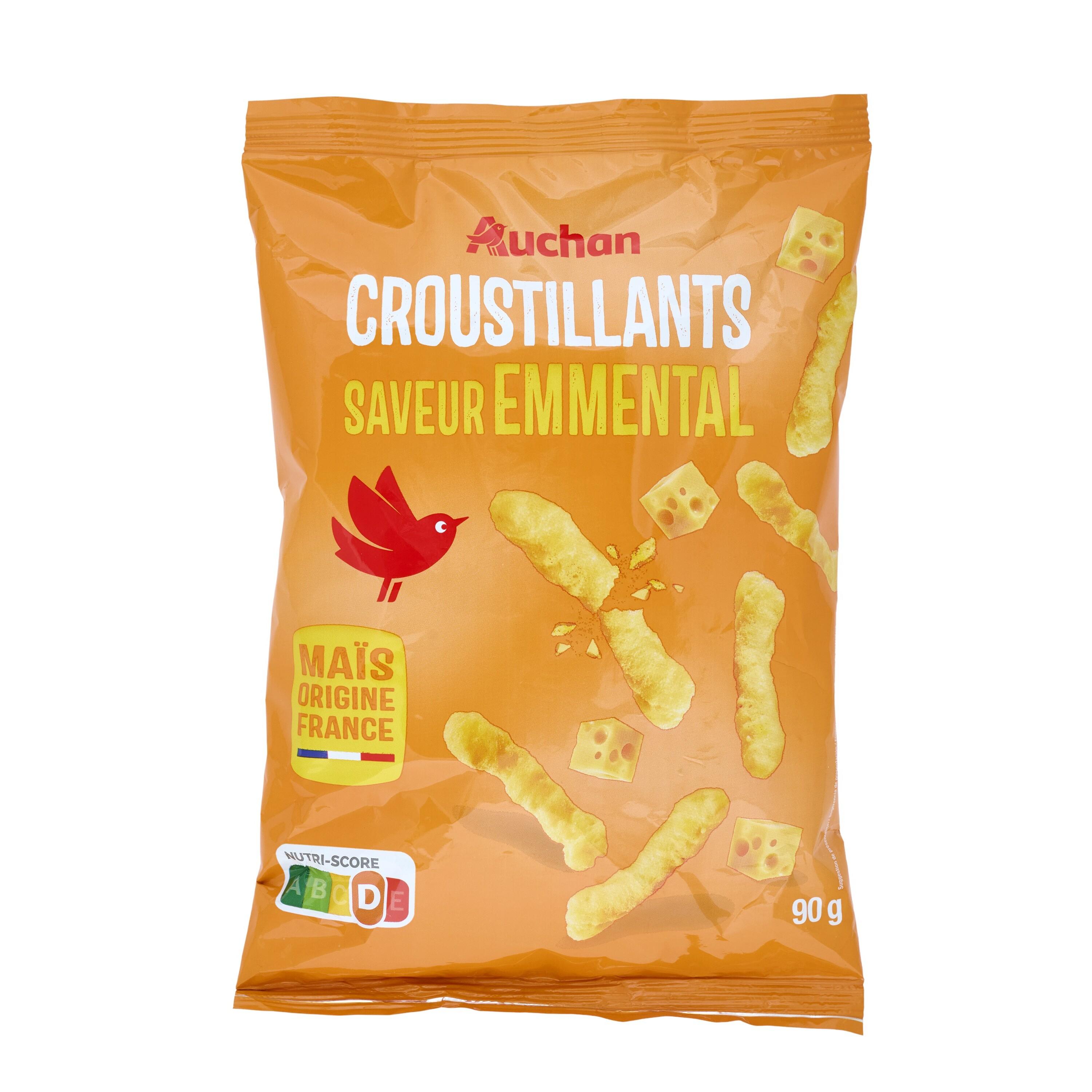 Voir la diapositive 3 : AUCHAN Biscuits soufflés croustillants saveur emmental 90g