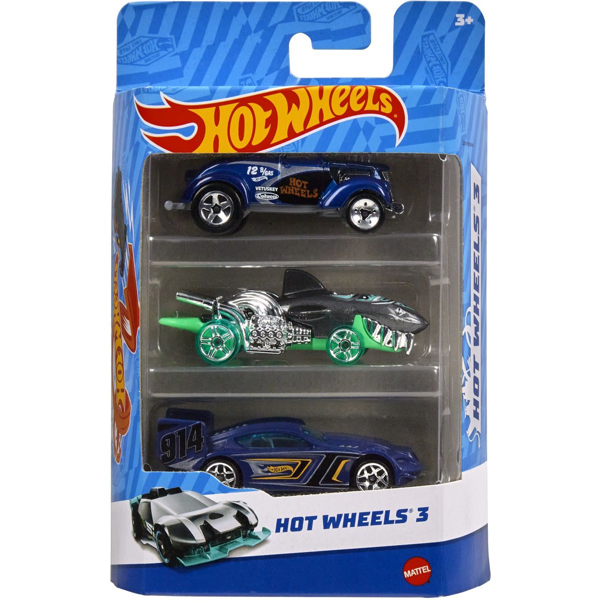 MATTEL Lot de 3 voitures HotWheels