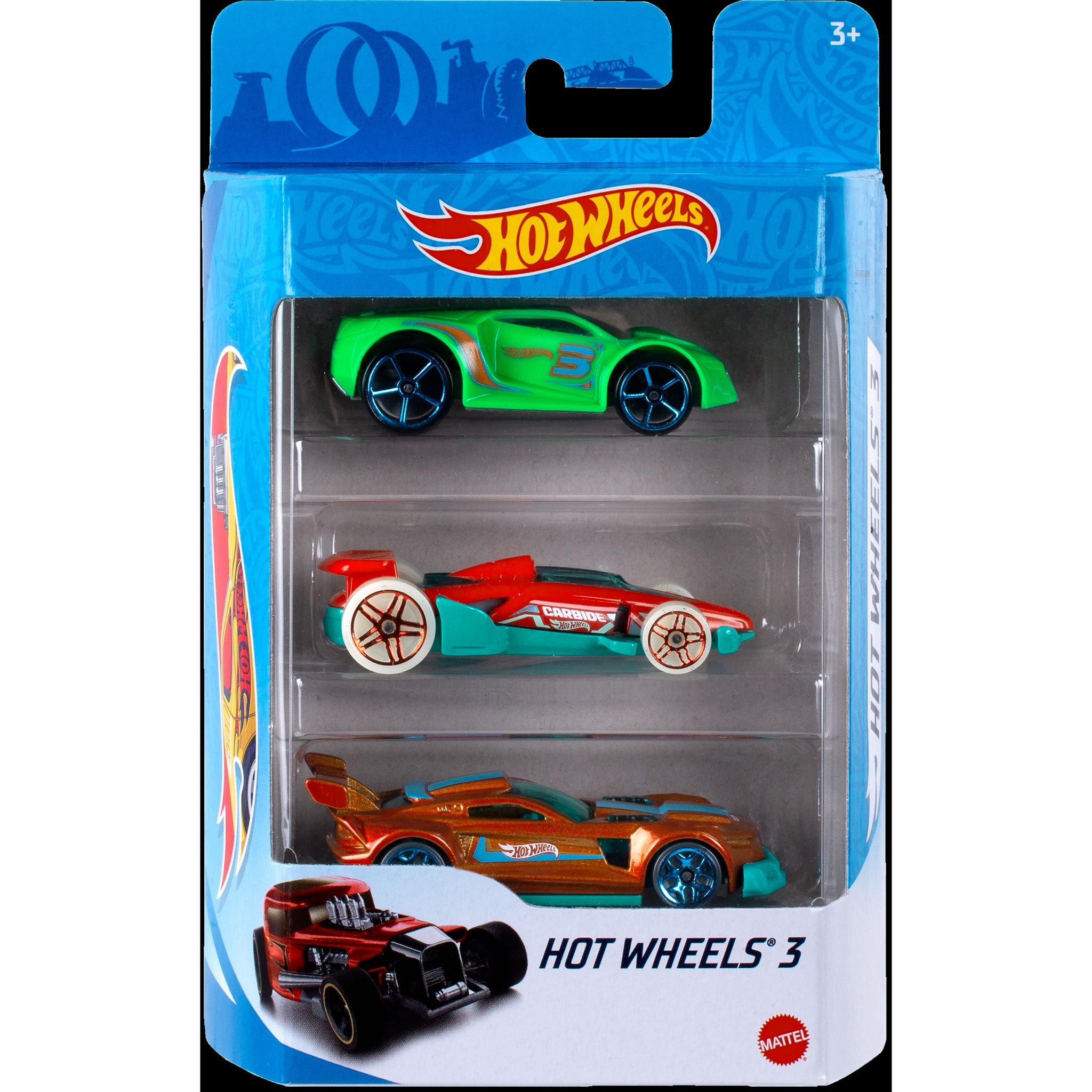 Voir la diapositive 4 : MATTEL Lot de 3 voitures HotWheels