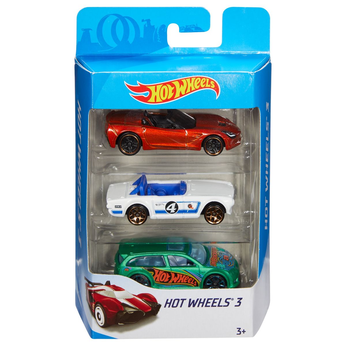 MATTEL Lot de 3 voitures HotWheels