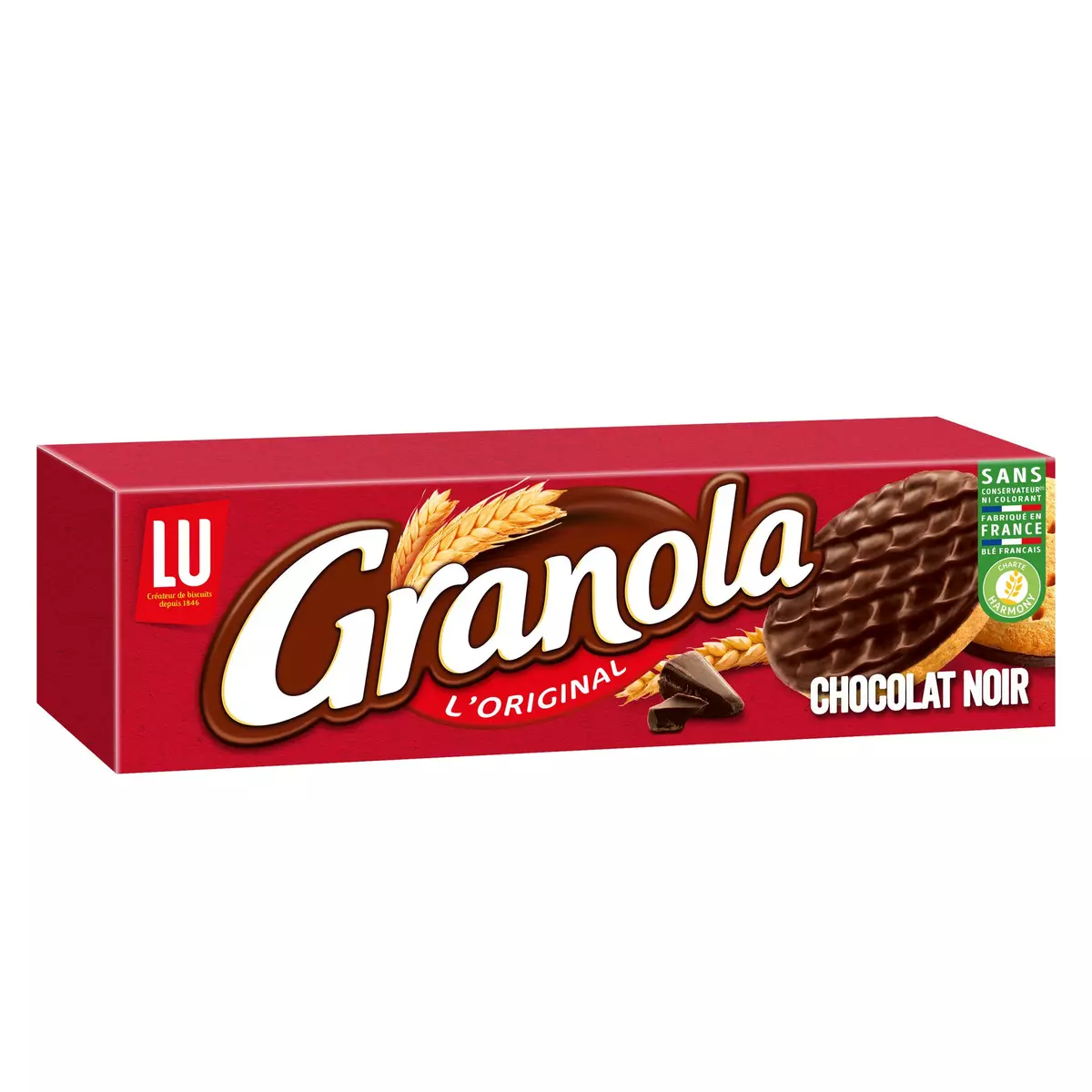 GRANOLA Biscuits sablés nappés de chocolat noir 16 biscuits 195g