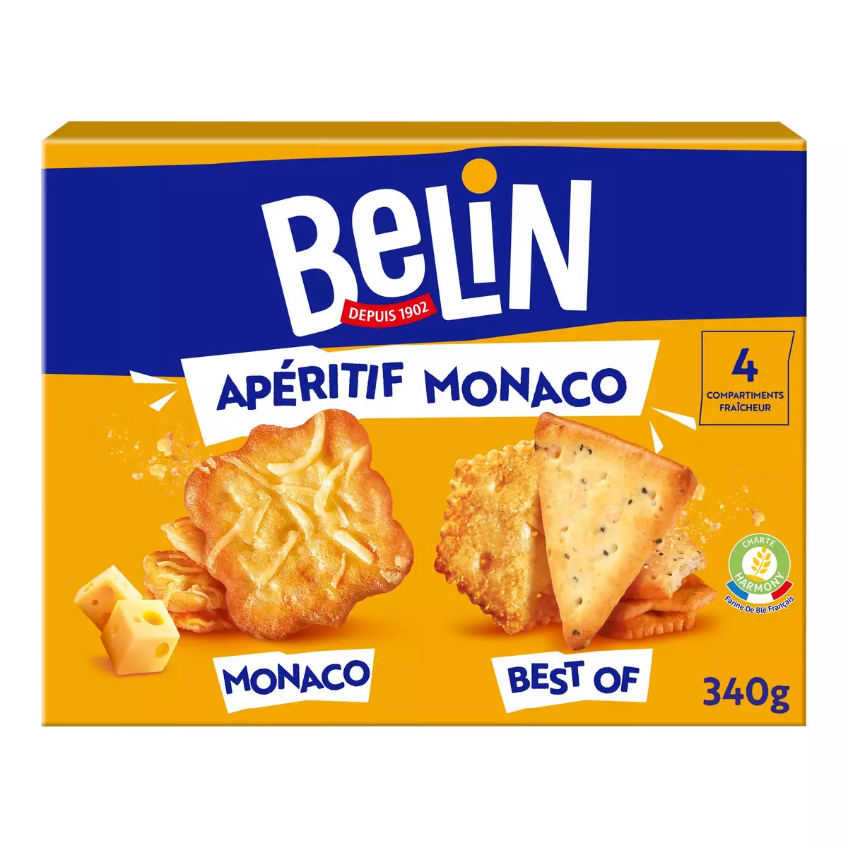 BELIN Biscuits assortiment crackers Apéritif Monaco 340g