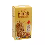 AUCHAN Biscuits petit-déjeuner pépites de chocolat et miel, sachets fraîcheur 8x4 biscuits 400g
