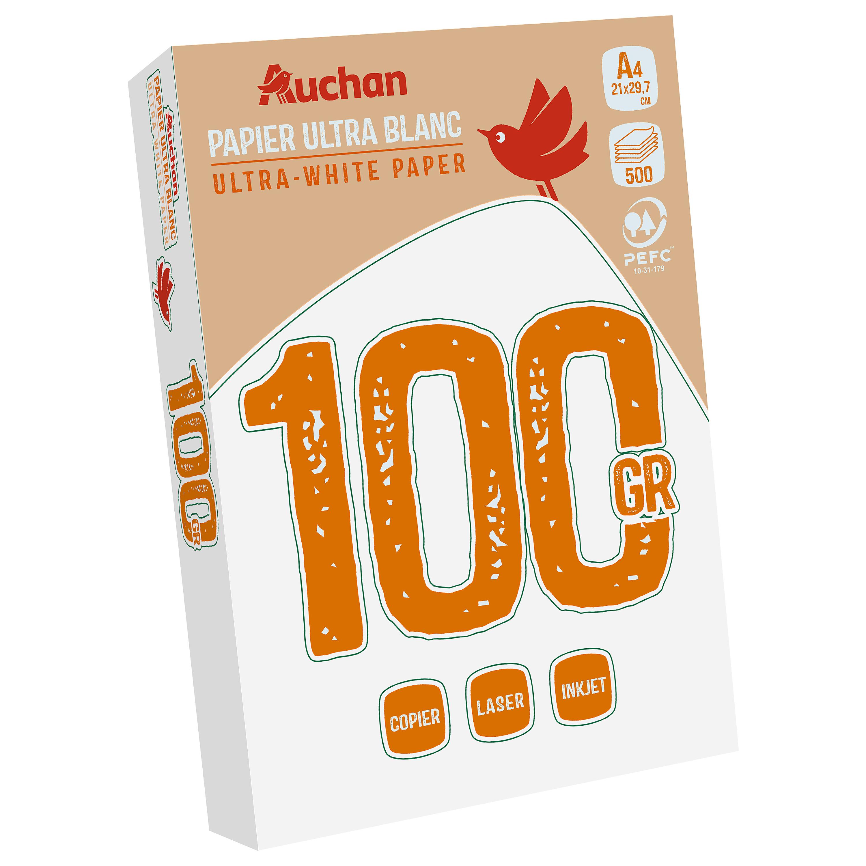 AUCHAN Ramette x500 feuilles 100g 21x29.7cm