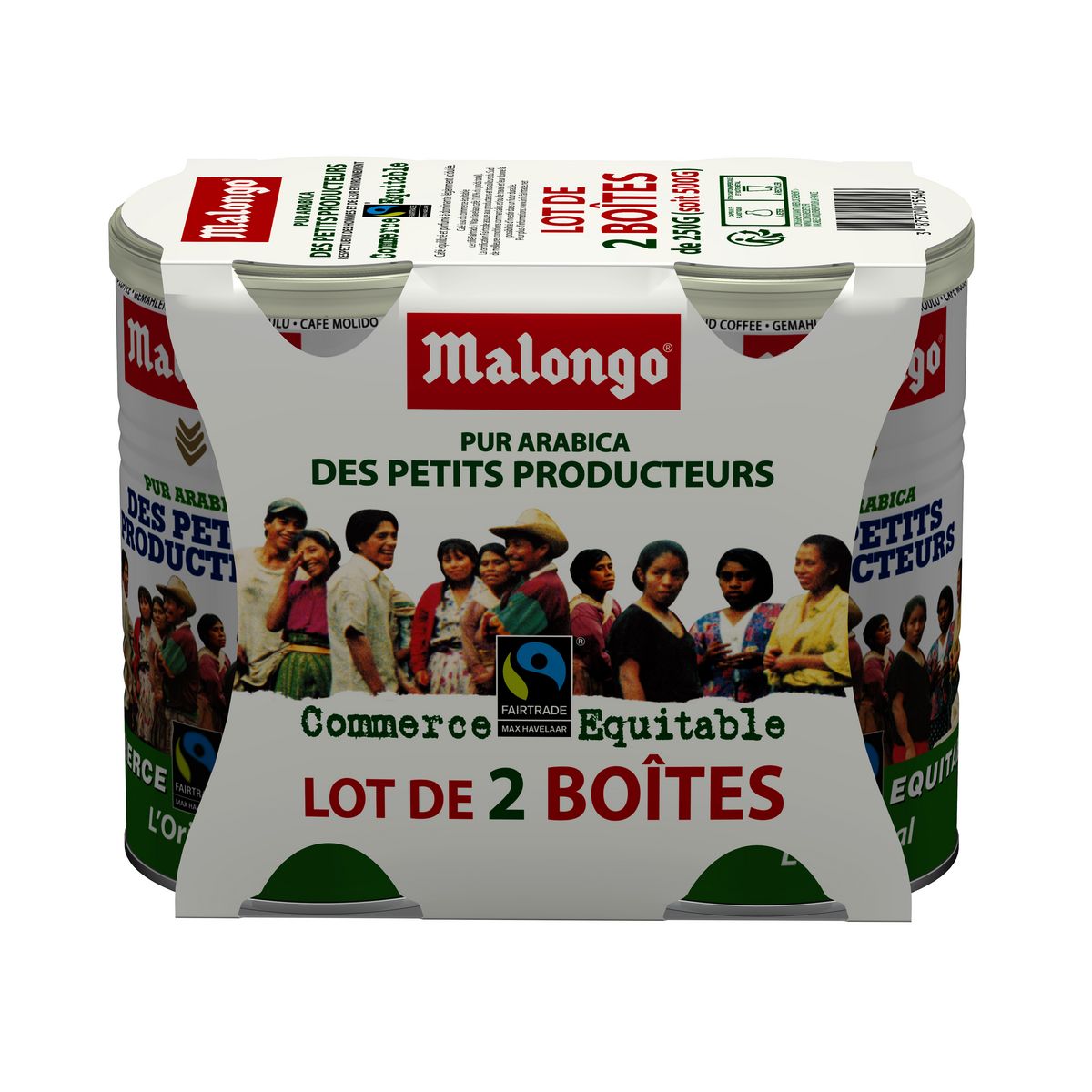 MALONGO Café moulu pur arabica commerce équitable 2x250g
