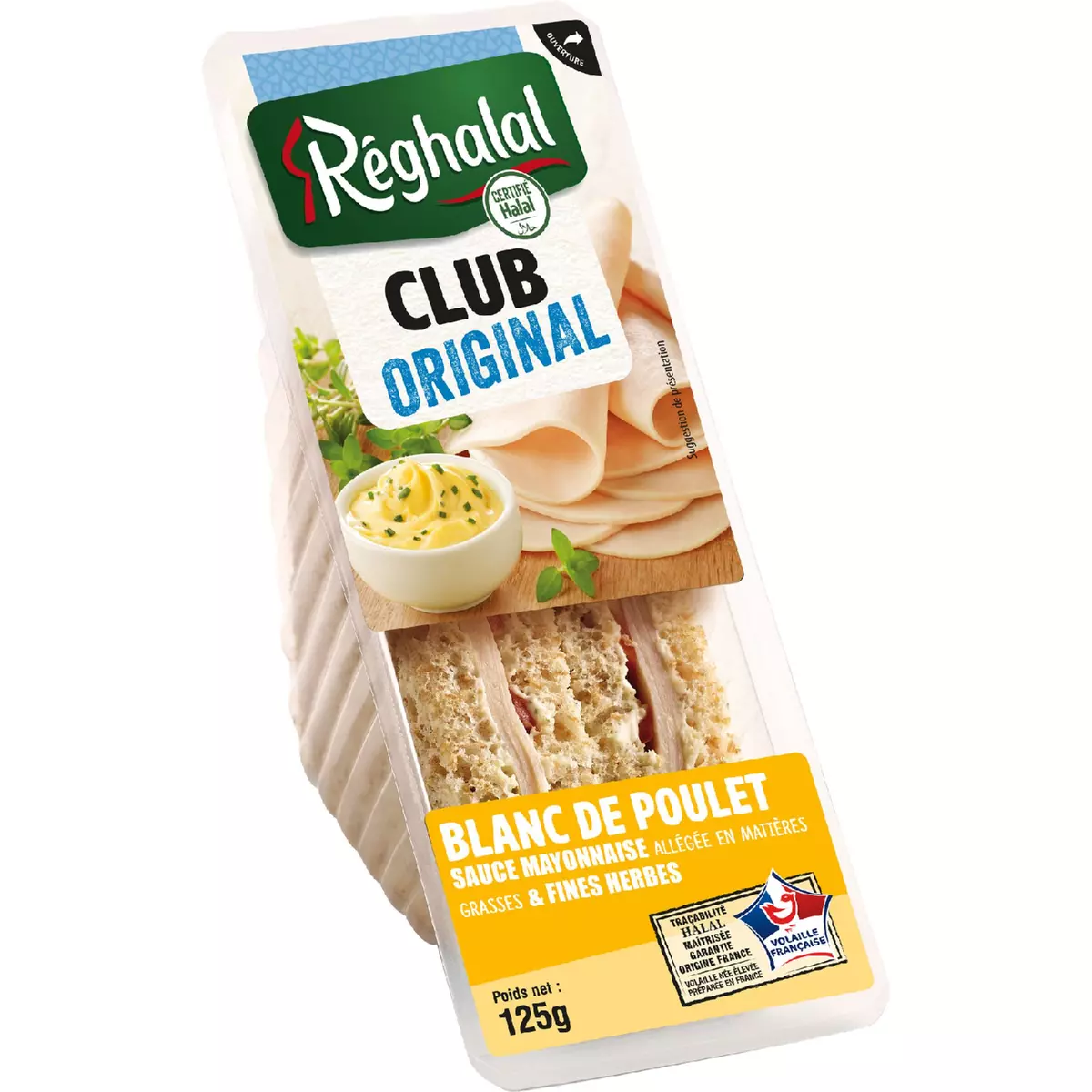 REGHALAL Sandwich club poulet 125g