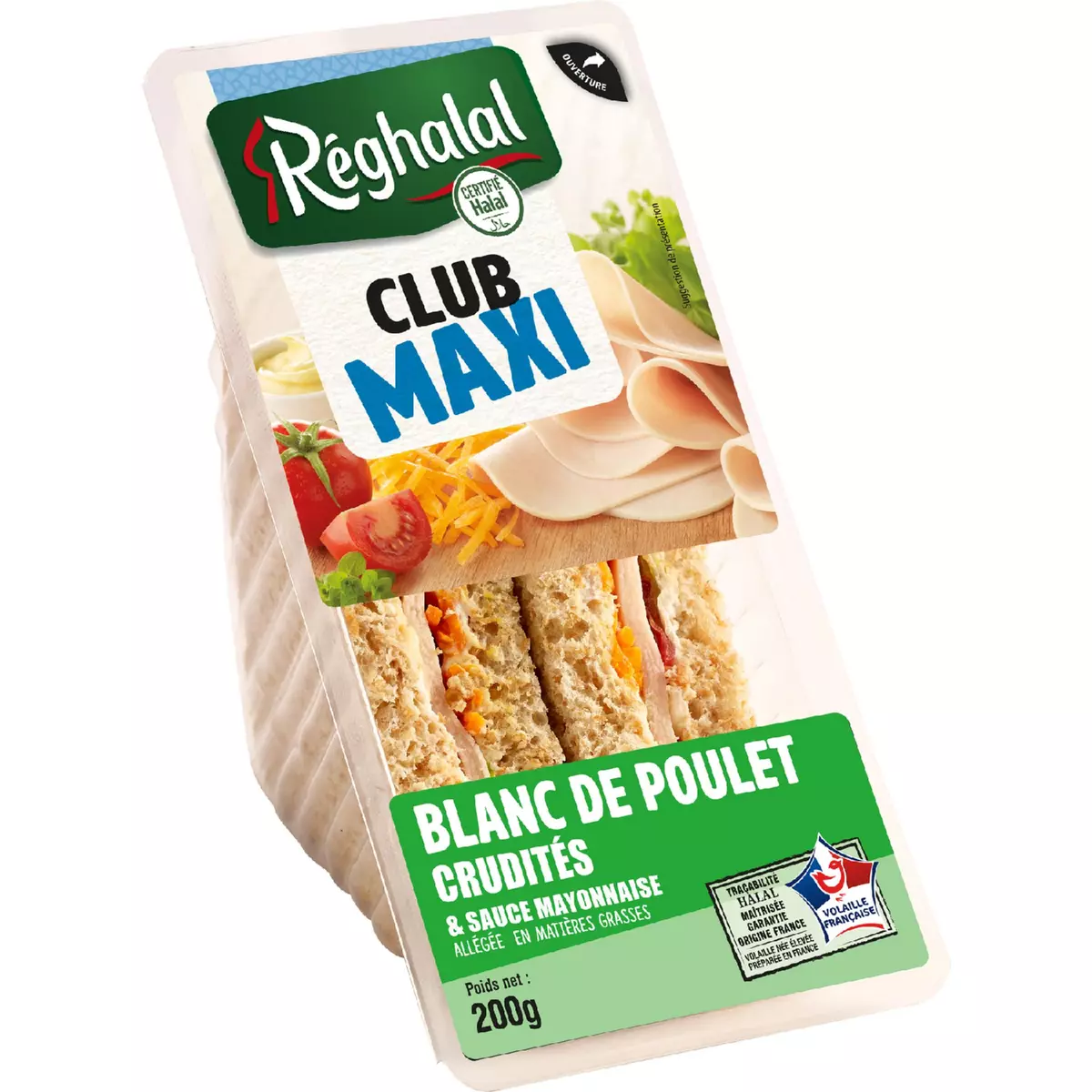 REGHALAL Maxi Sandwich poulet crudités 200g