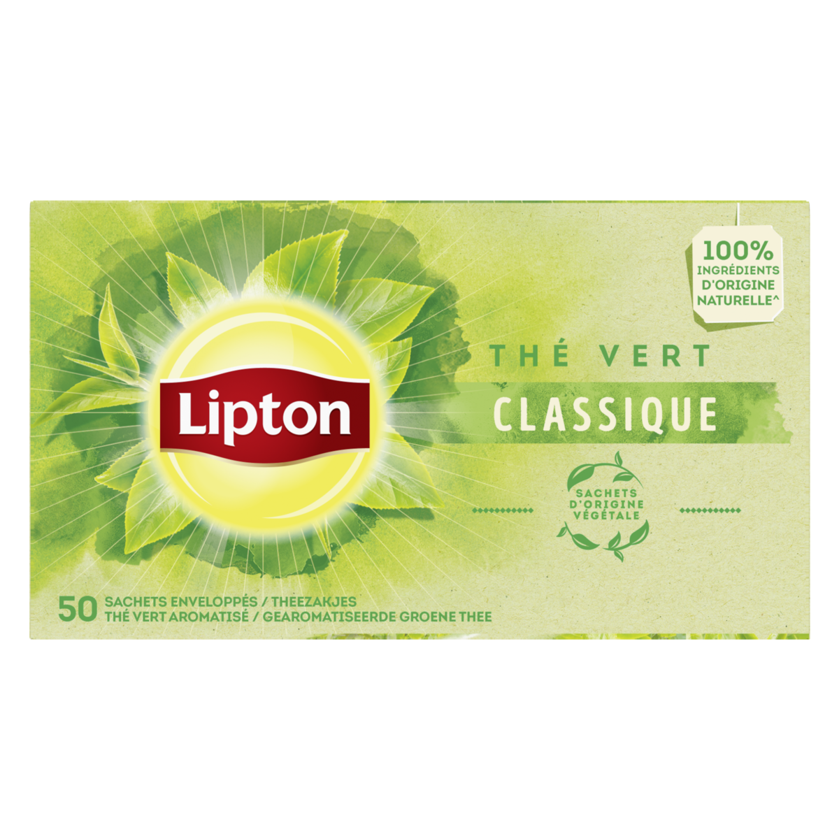 LIPTON Thé vert classique 50 sachets 65g