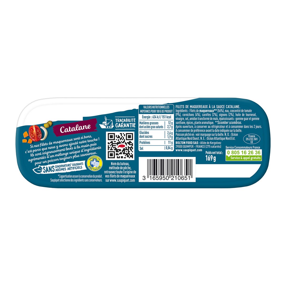 SAUPIQUET Filets de maquereaux à la catalane, produit en Bretagne 169g