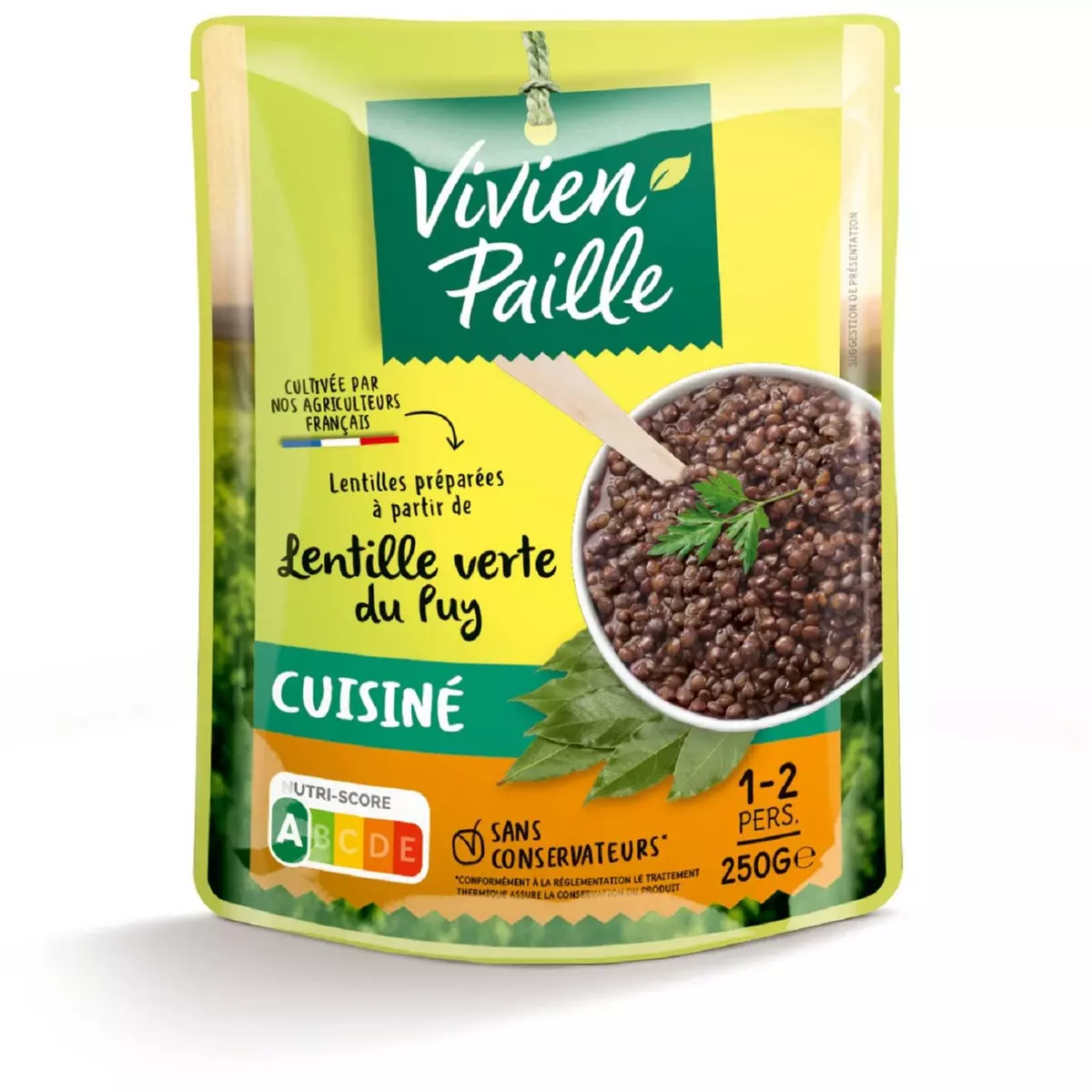 VIVIEN PAILLE Lentille verte du Puy cuisiné sachet express 1-2 personnes 250g