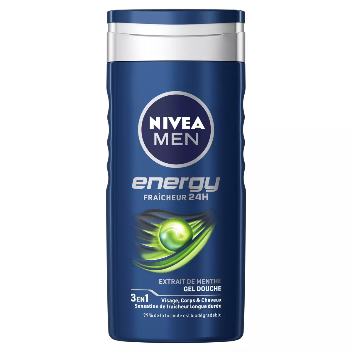 NIVEA MEN Energy gel douche corps visage et cheveux extrait de menthe 250ml