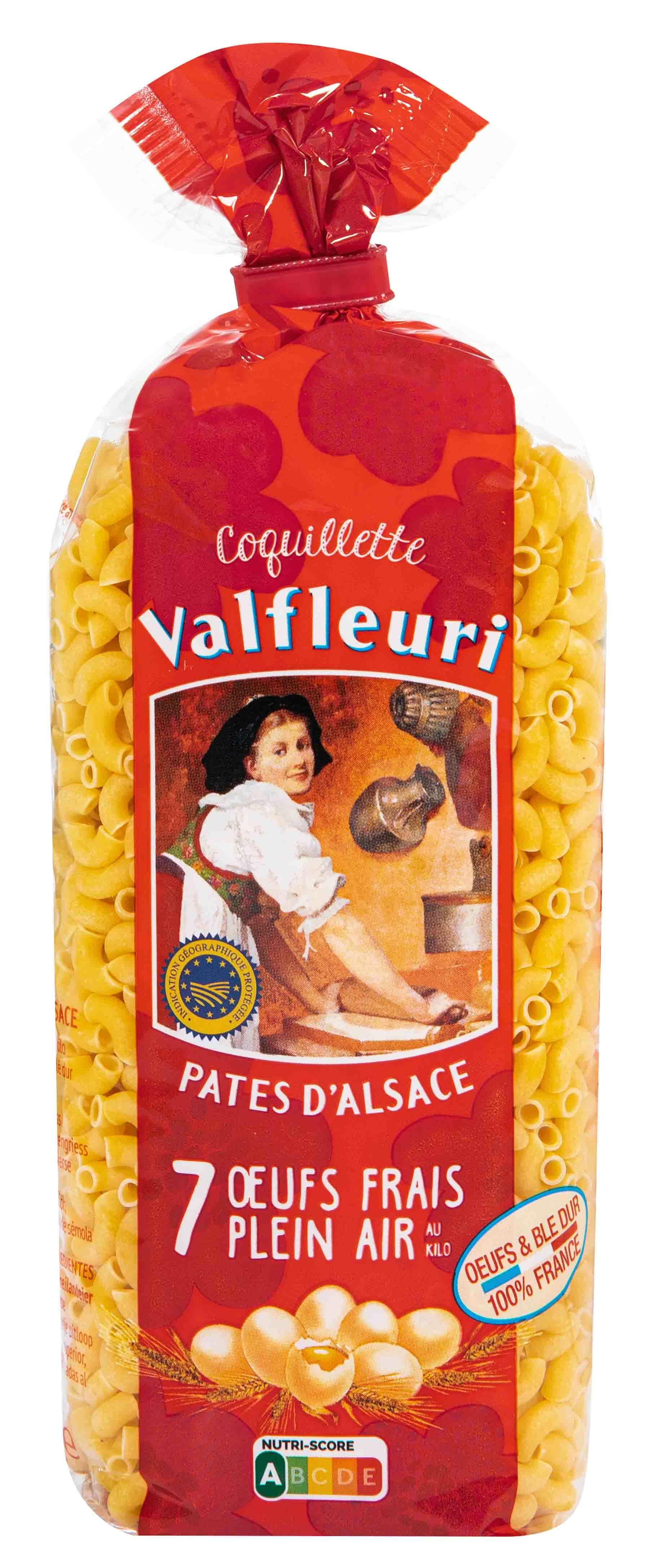 VALFLEURI Coquillettes pâtes d'Alsace aux oeufs frais 500g