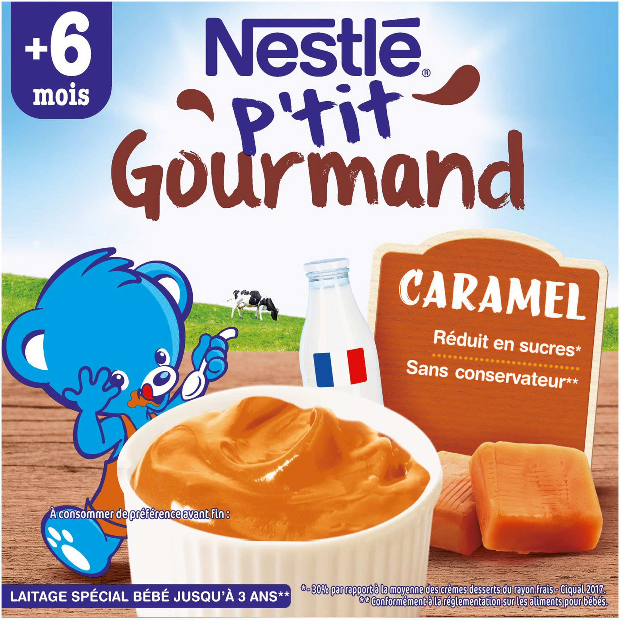 Voir la diapositive 3 : NESTLE P'tit gourmand petit pot crème dessert au caramel dès 6 mois 4x100g