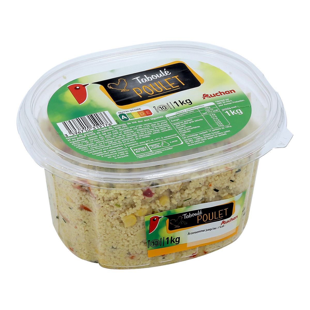 AUCHAN Taboulé au poulet 1kg