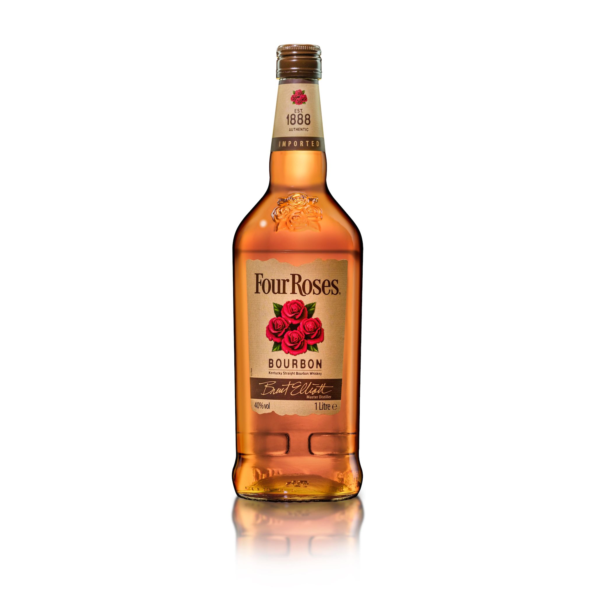 Voir la diapositive 2 : FOUR ROSES Kentucky Straight Bourbon Whisky 40% 1l