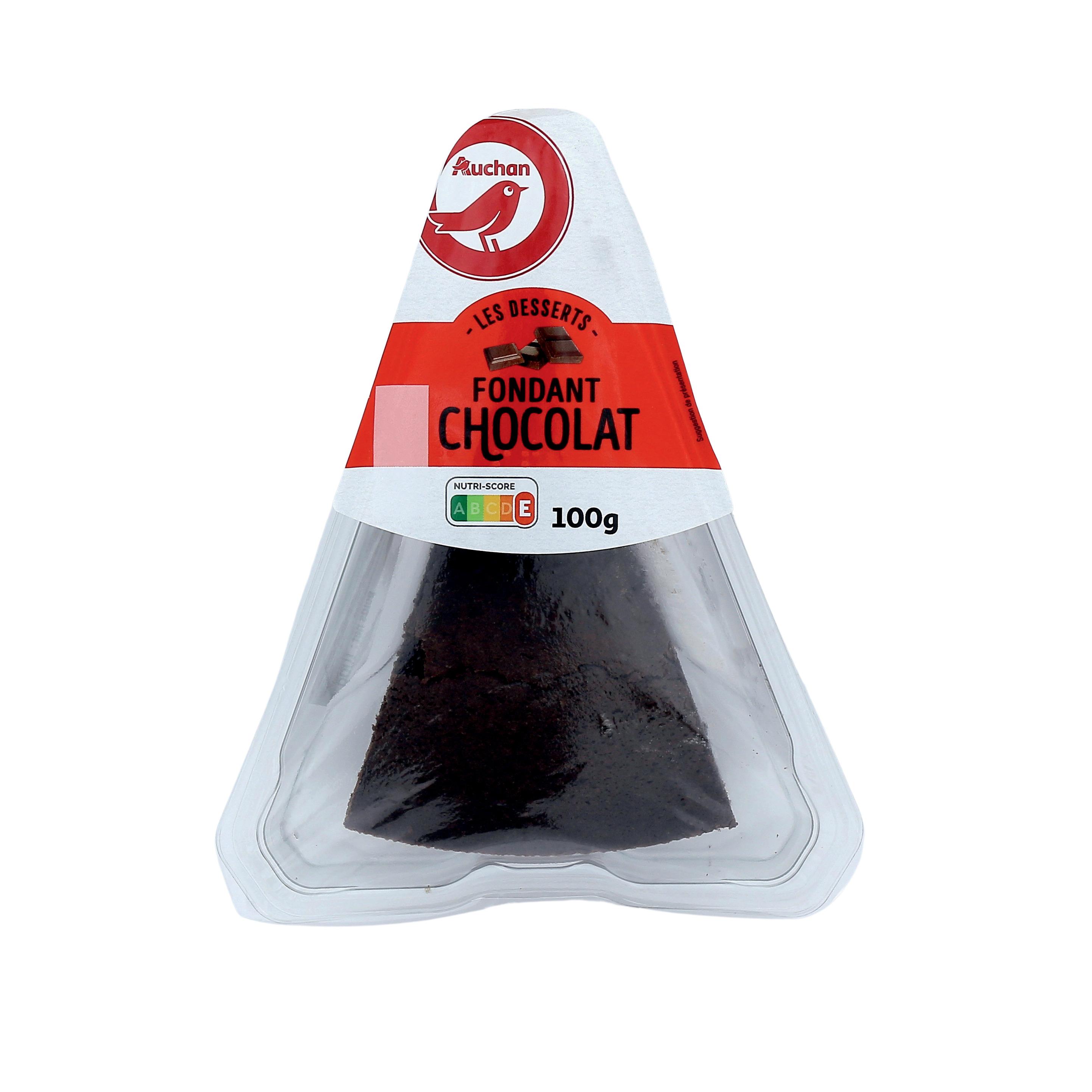 Voir la diapositive 2 : AUCHAN Fondant au chocolat 1 part 100g