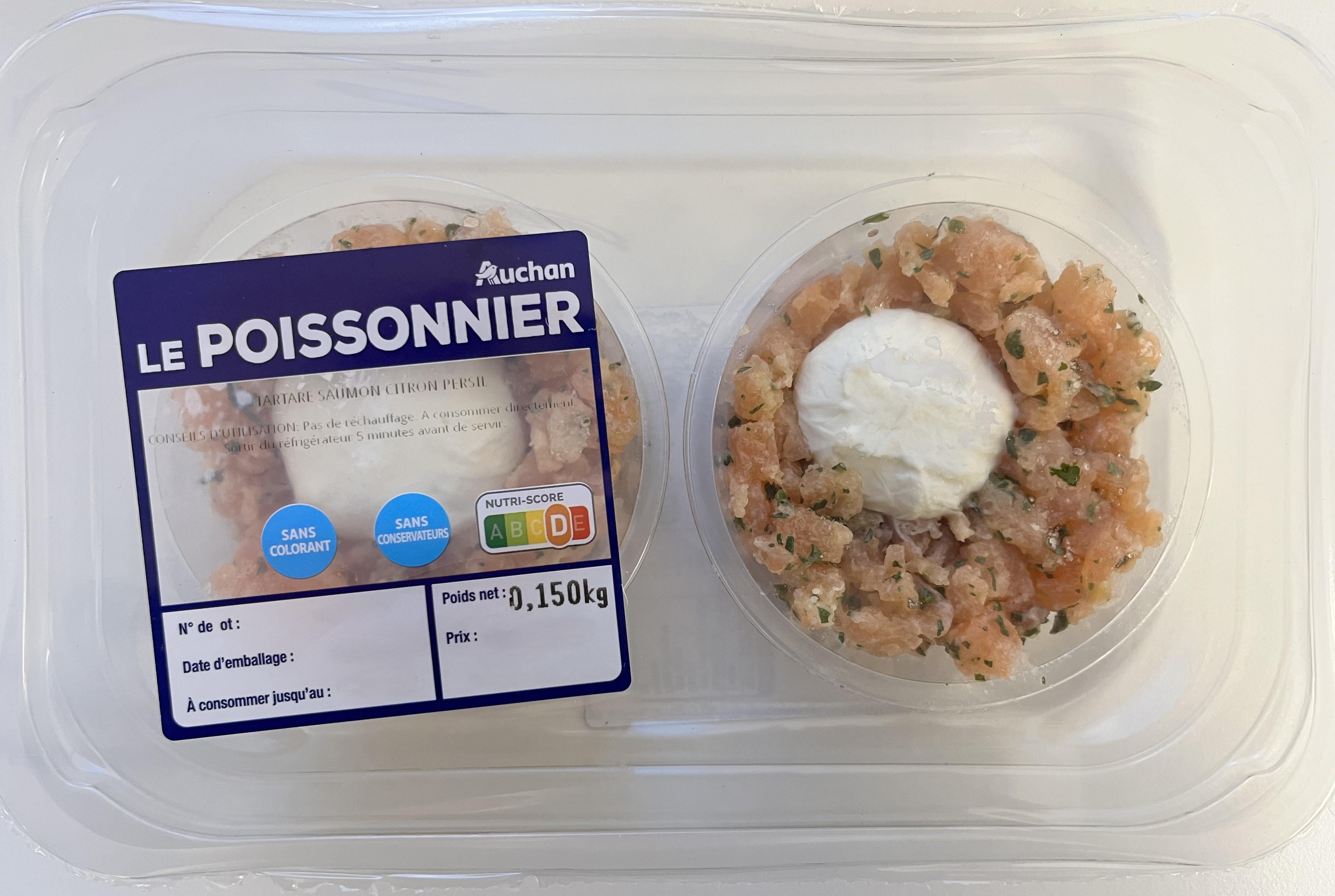 AUCHAN LE POISSONNIER Tartare saumon citron persil 150g