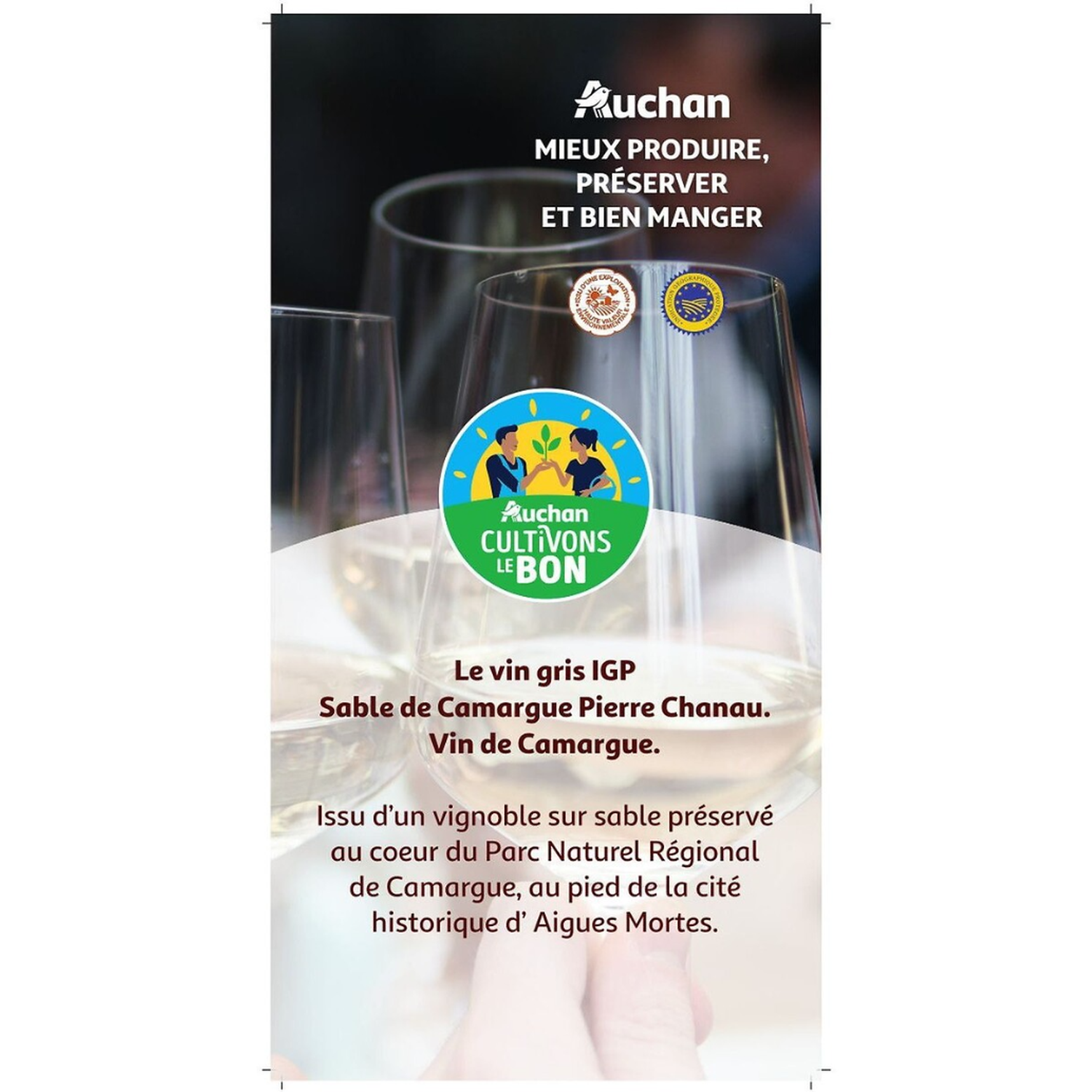 Voir la diapositive 2 : PIERRE CHANAU CULTIVONS LE BON IGP Sables-de-Camargue HVE rosé 75cl