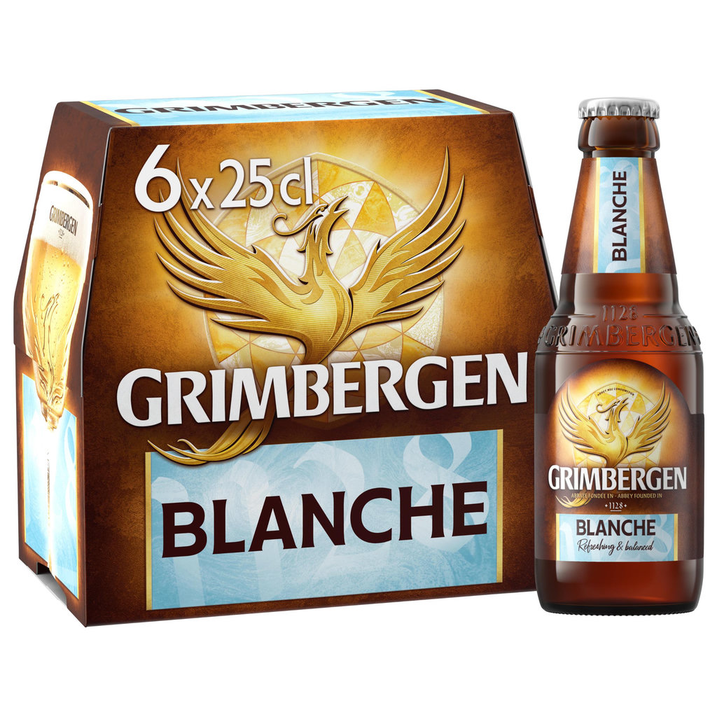 GRIMBERGEN Bière cuvée blanche 6% pack bouteilles 6x25cl