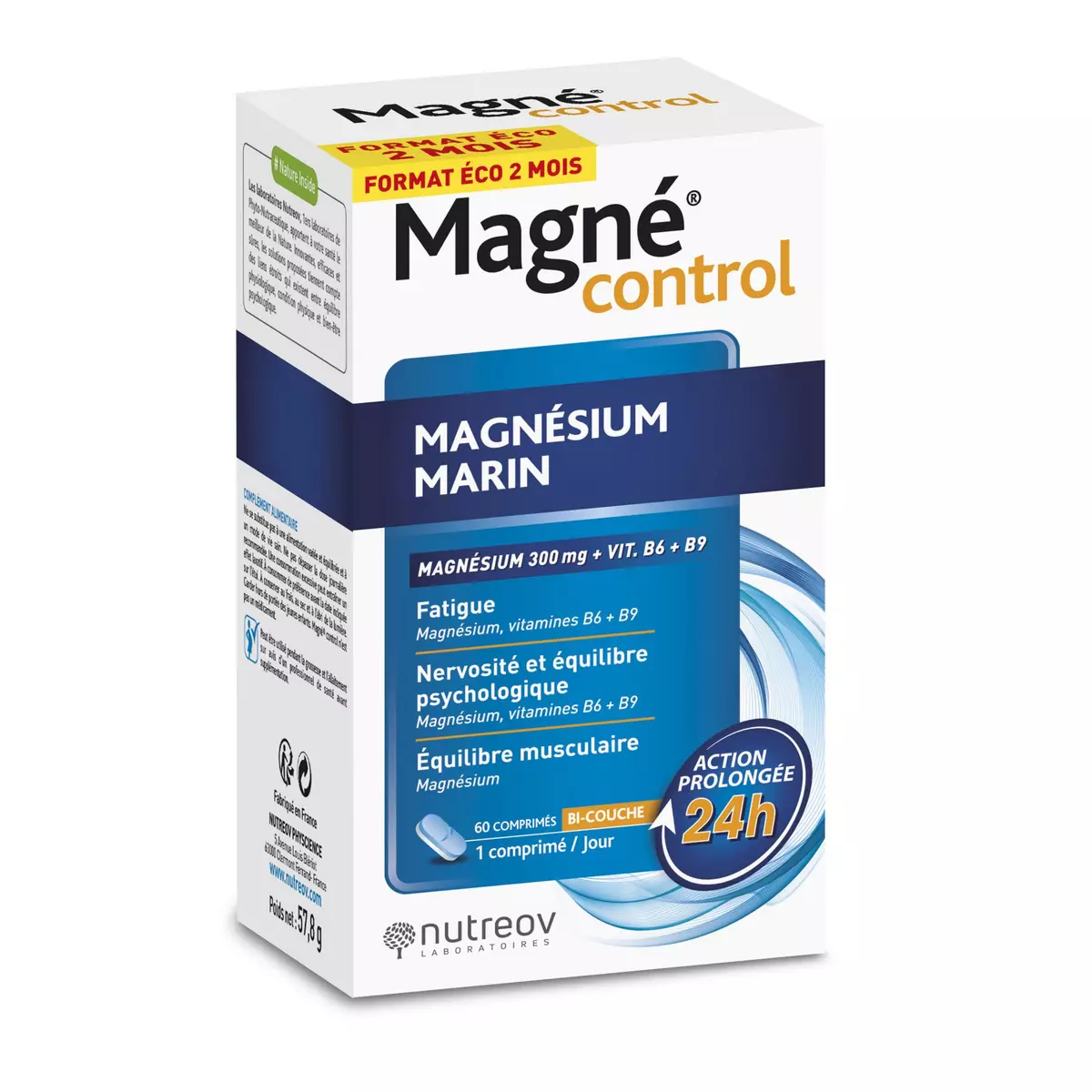 NUTREOV Magné control comprimés de magnésium marin format 2 mois 60 pièces