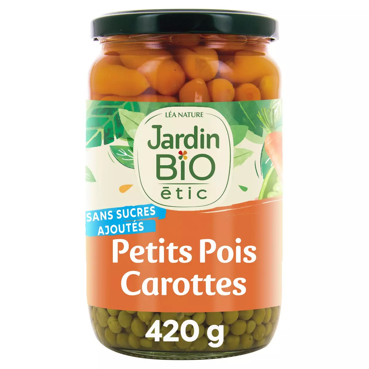 JARDIN BIO ETIC Petits pois très fins et carottes en bocal 420g