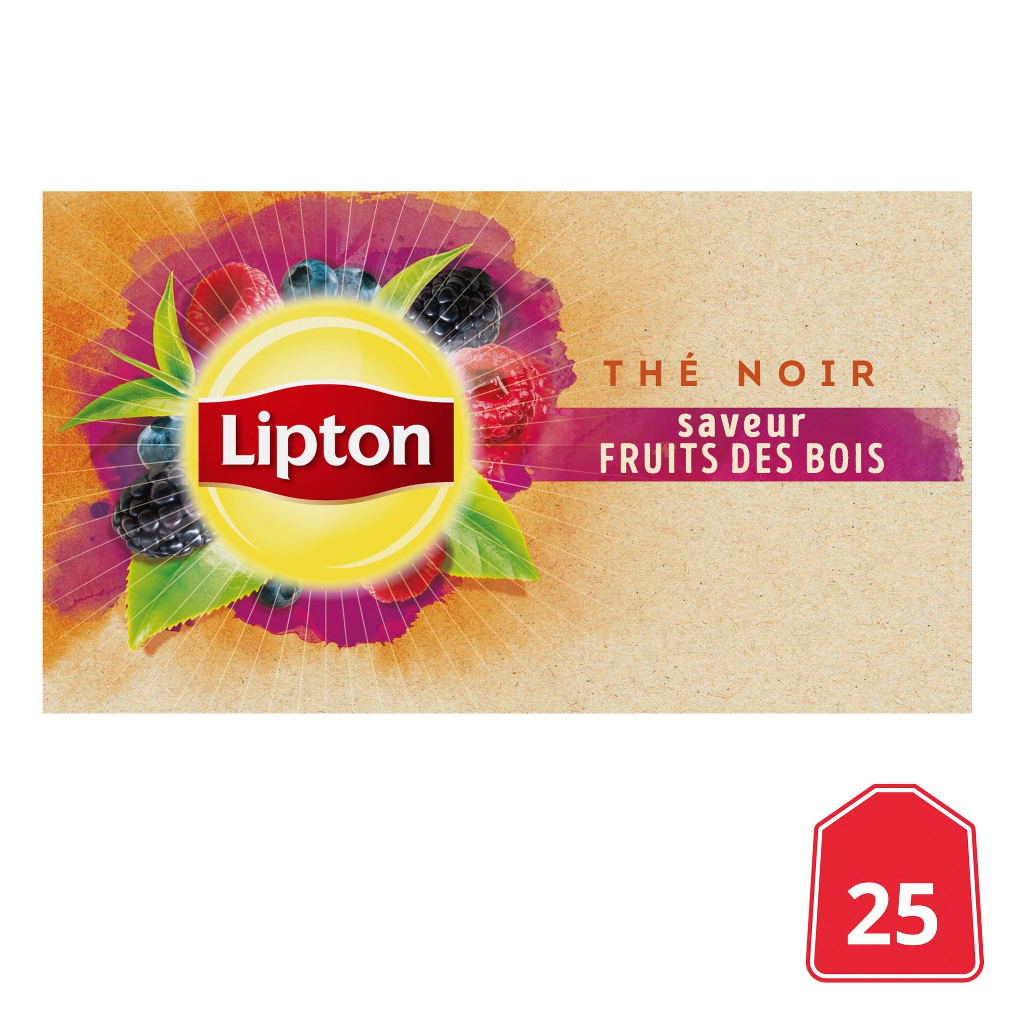 Voir la diapositive 2 : LIPTON Thé noir fruit des bois 25 sachets 40g