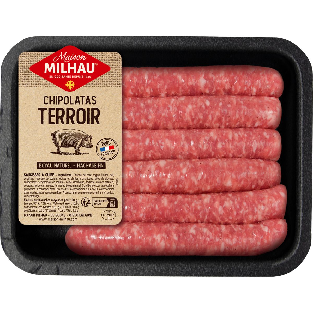 MAISON MILHAU Chipolatas terroir 300g