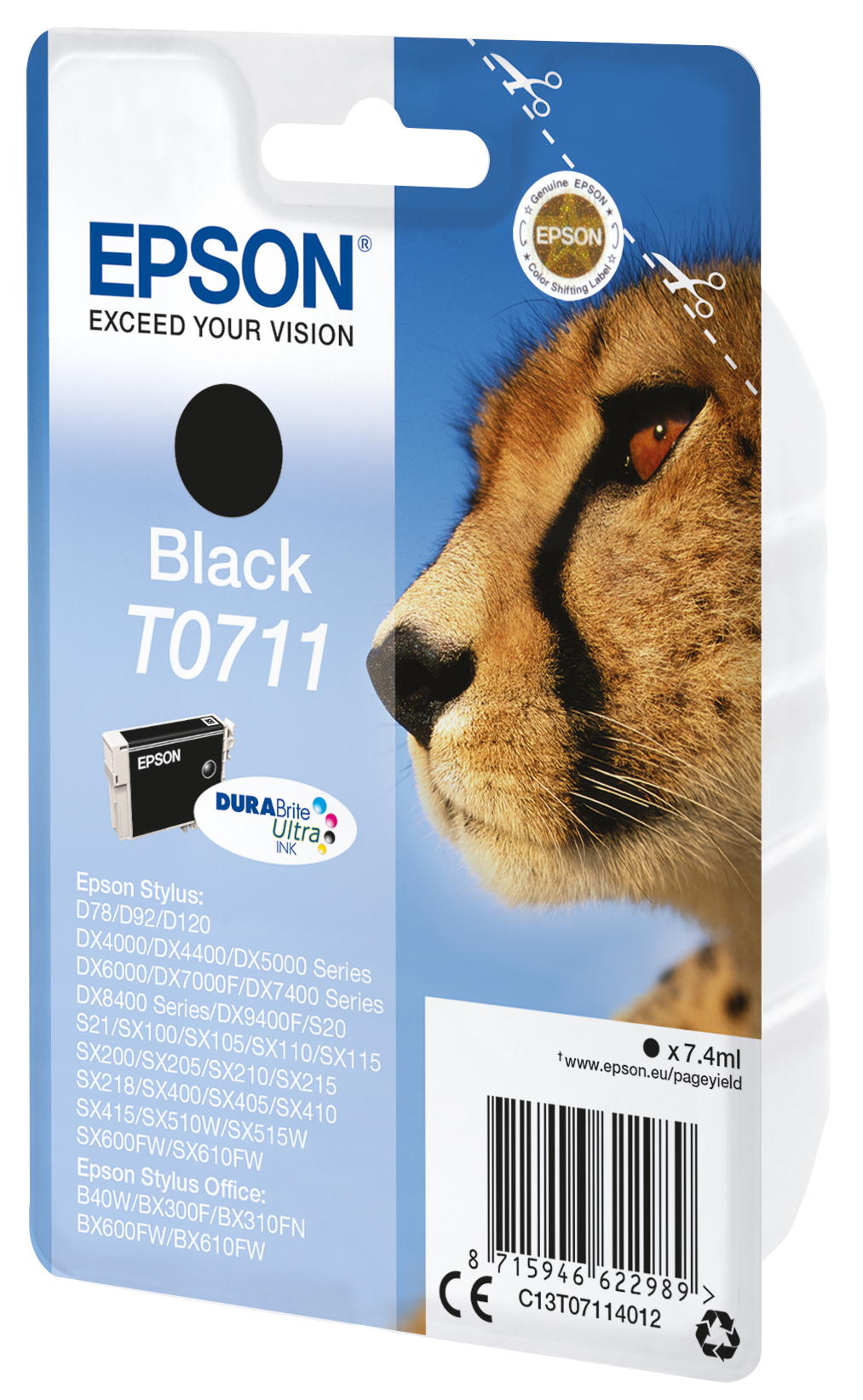 Voir la diapositive 2 : EPSON Cartouche 'Guépard' - Encre DURABrite Ultra - Noir