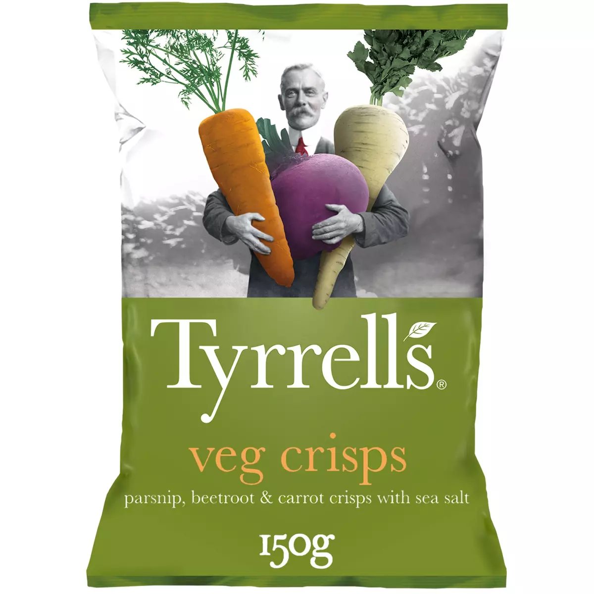 TYRRELL'S Chips légumes saveur panais carottes betteraves 150g