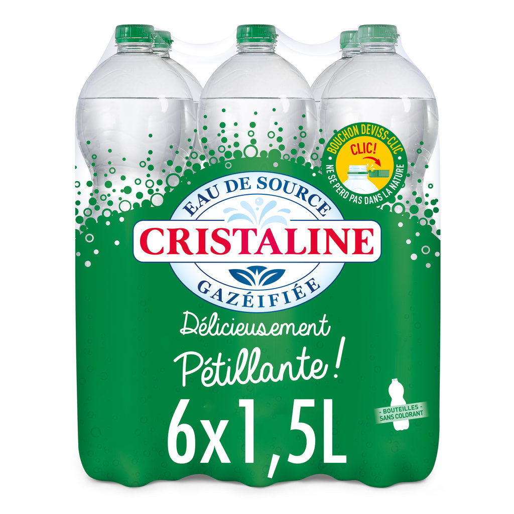 CRISTALINE Eau de source gazeuse 6x1,5l