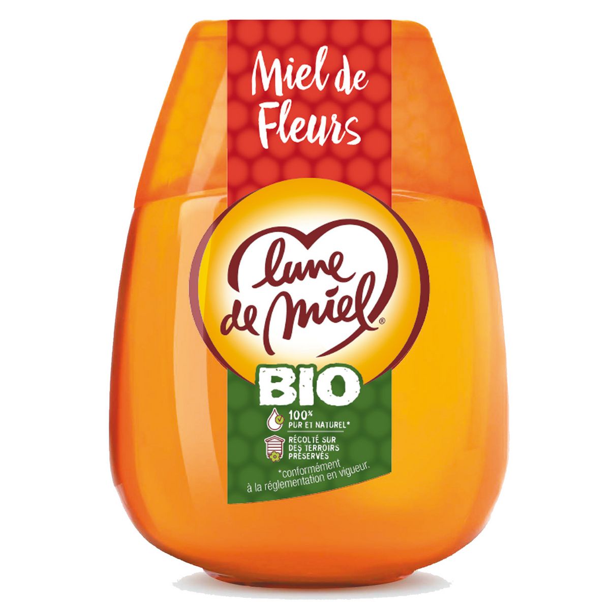 LUNE DE MIEL Miel de fleurs liquide bio en flacon doseur 250g