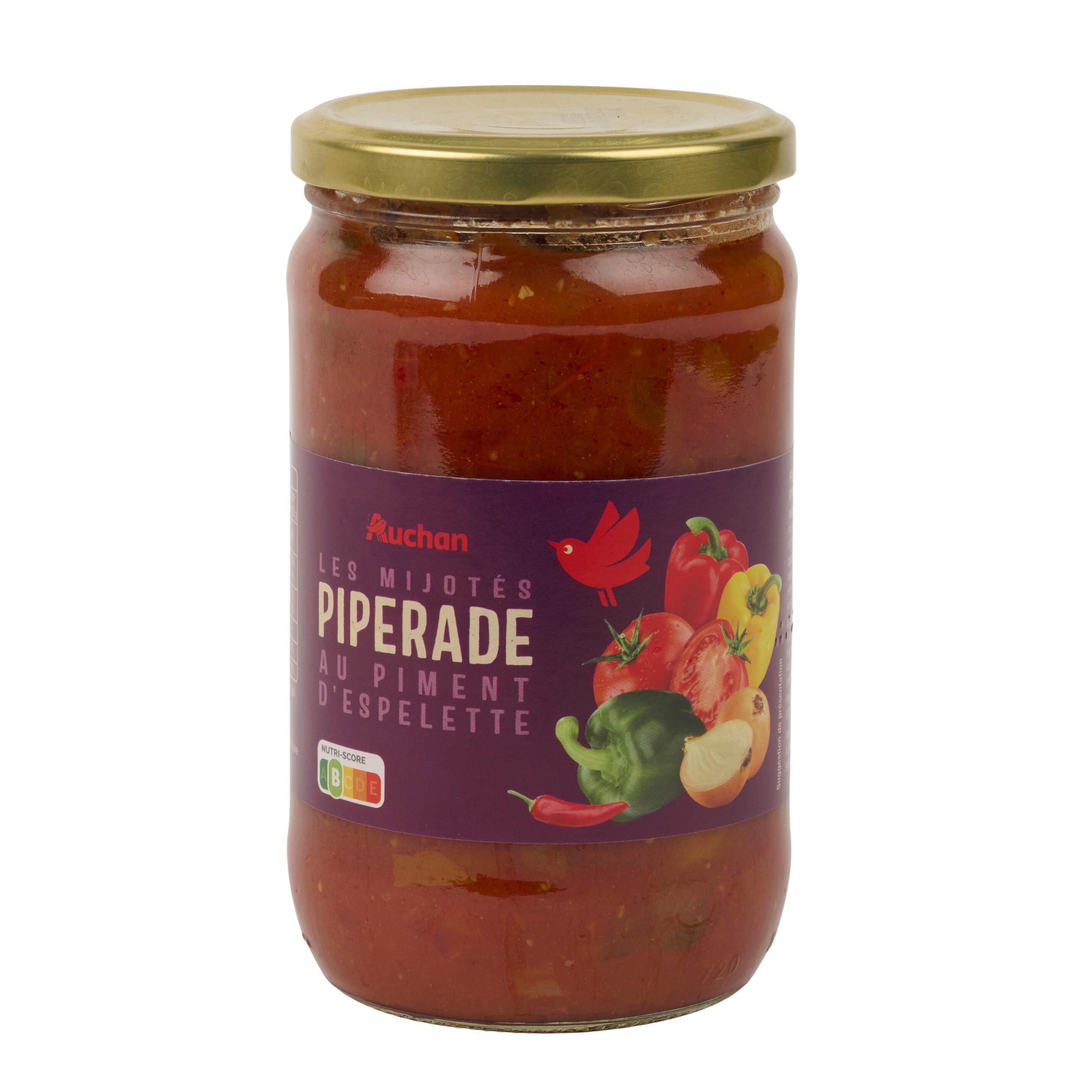 Voir la diapositive 4 : AUCHAN Piperade au piment d'Espelette en bocal 650g