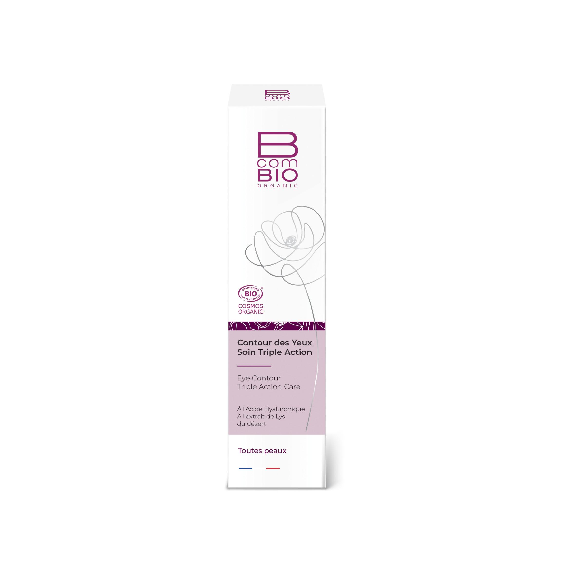 Voir la diapositive 2 : BCOMBIO Crème contour des yeux soin triple action toutes peaux bio 20ml