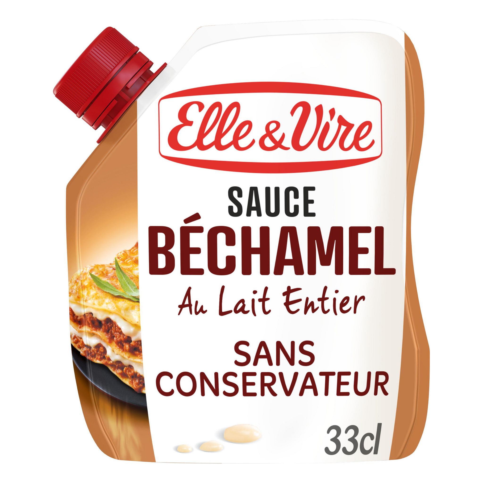 Voir la diapositive 2 : ELLE & VIRE Sauce béchamel au lait entier 33cl