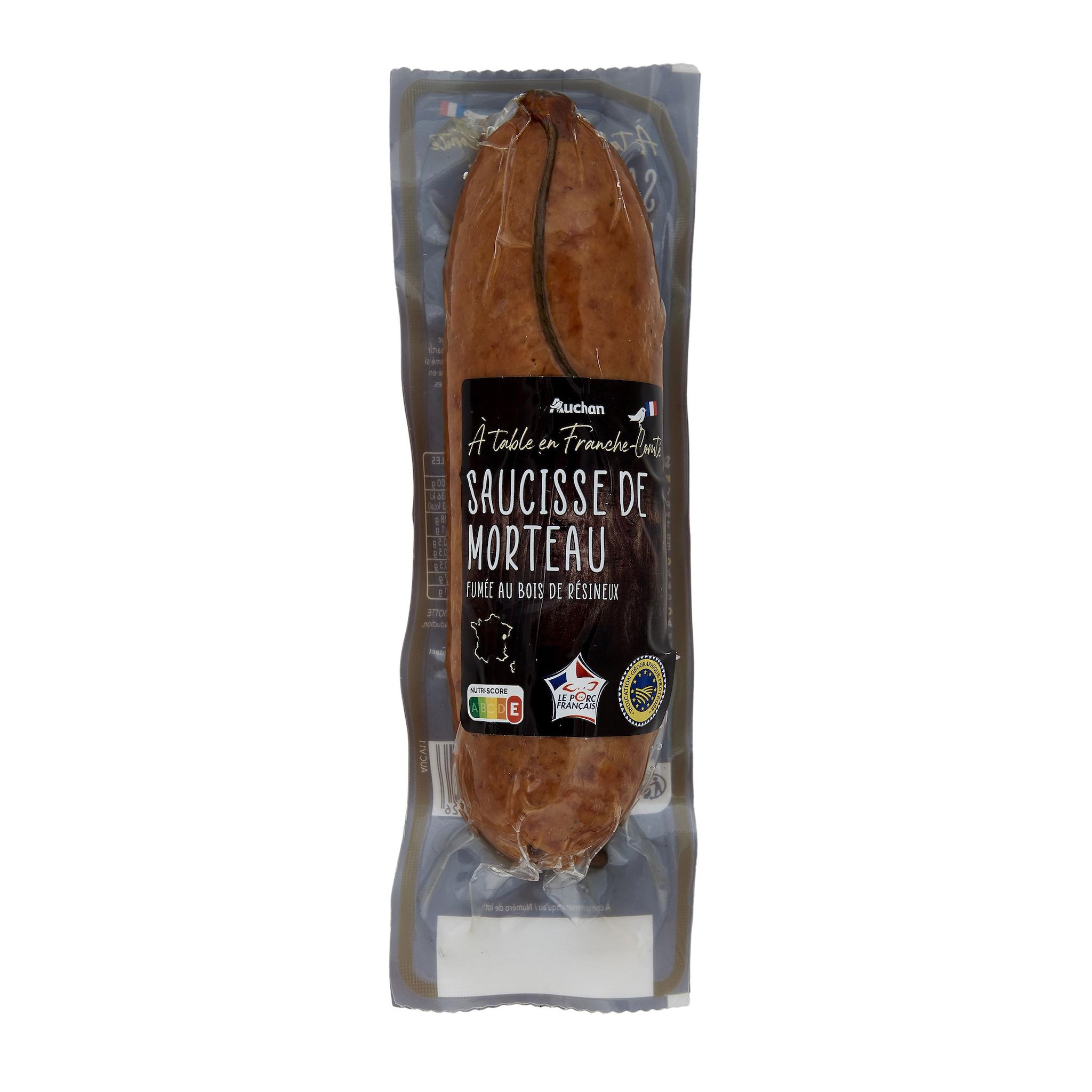 Voir la diapositive 2 : AUCHAN TERROIR Saucisse de Morteau IGP 1 pièce 300g